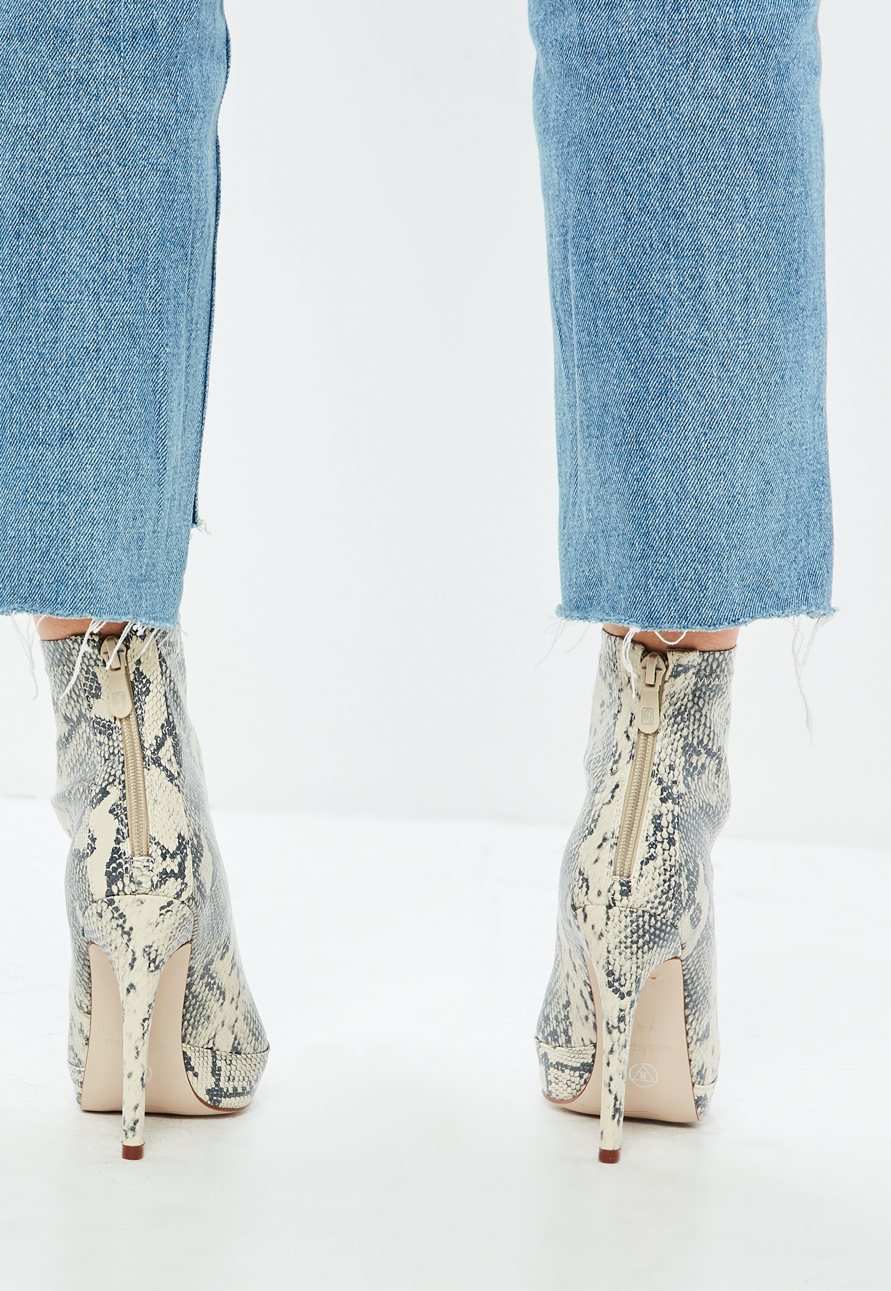 missguided snake print boots