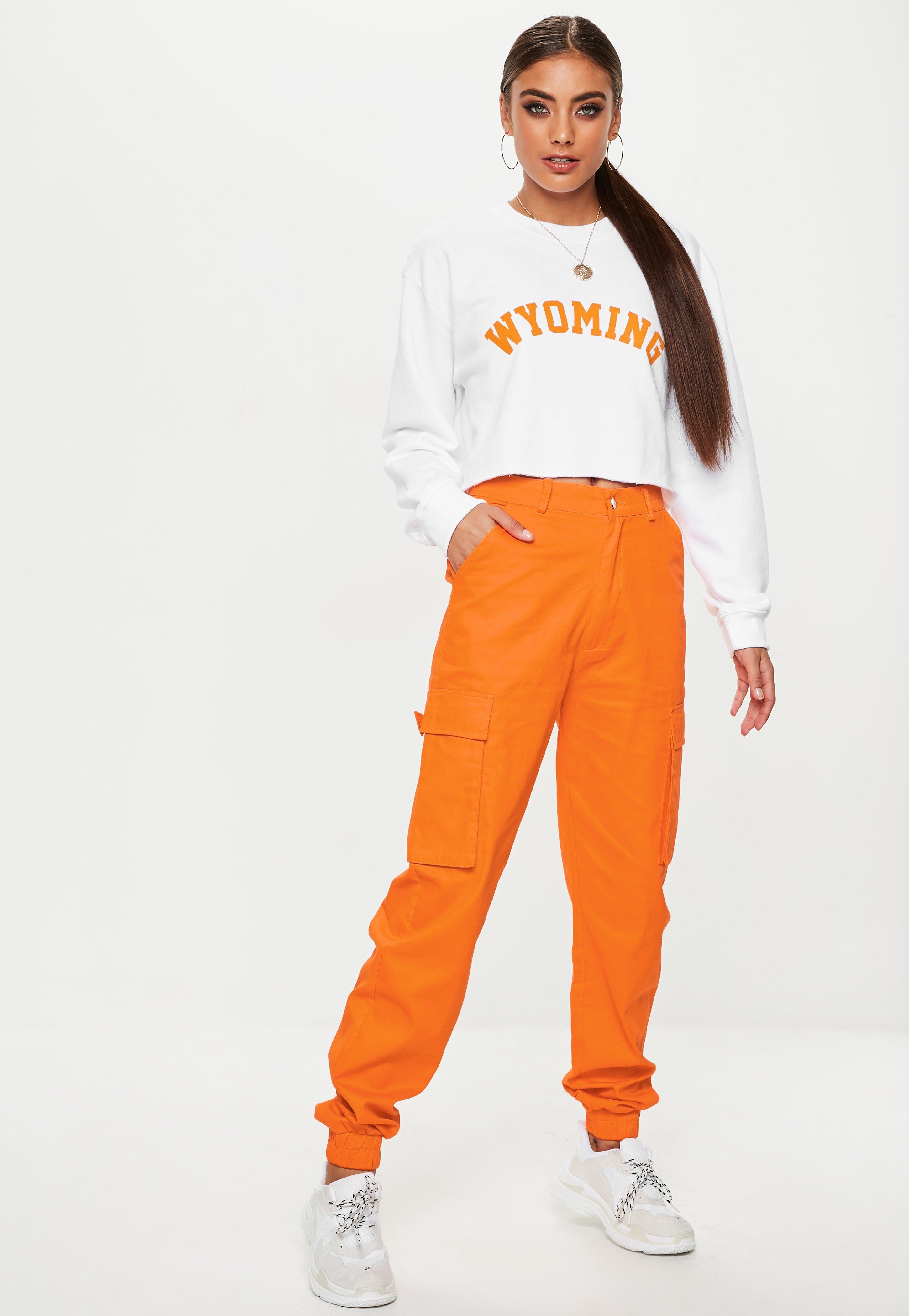 orange utility pants