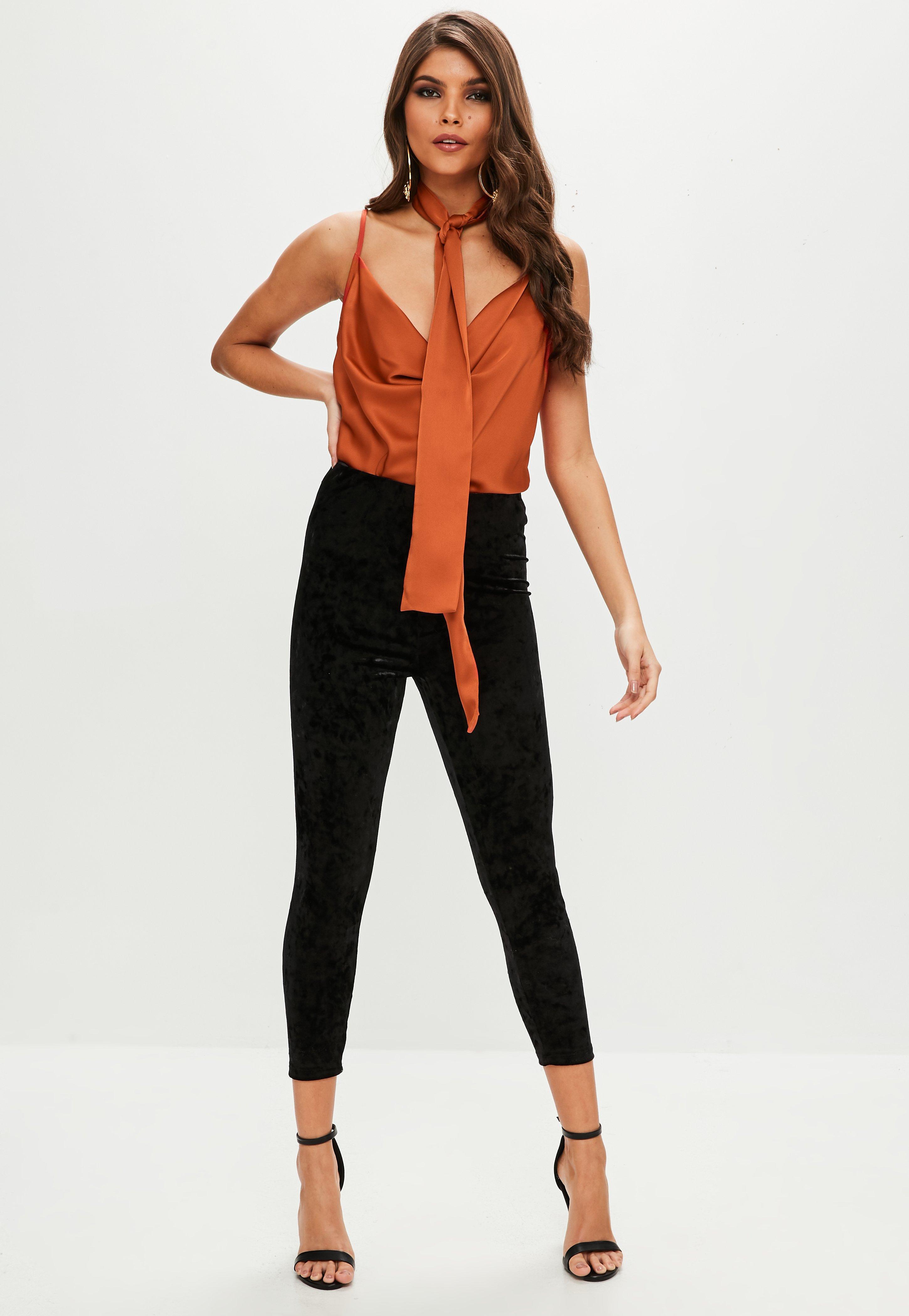 satin cowl neck bodysuit