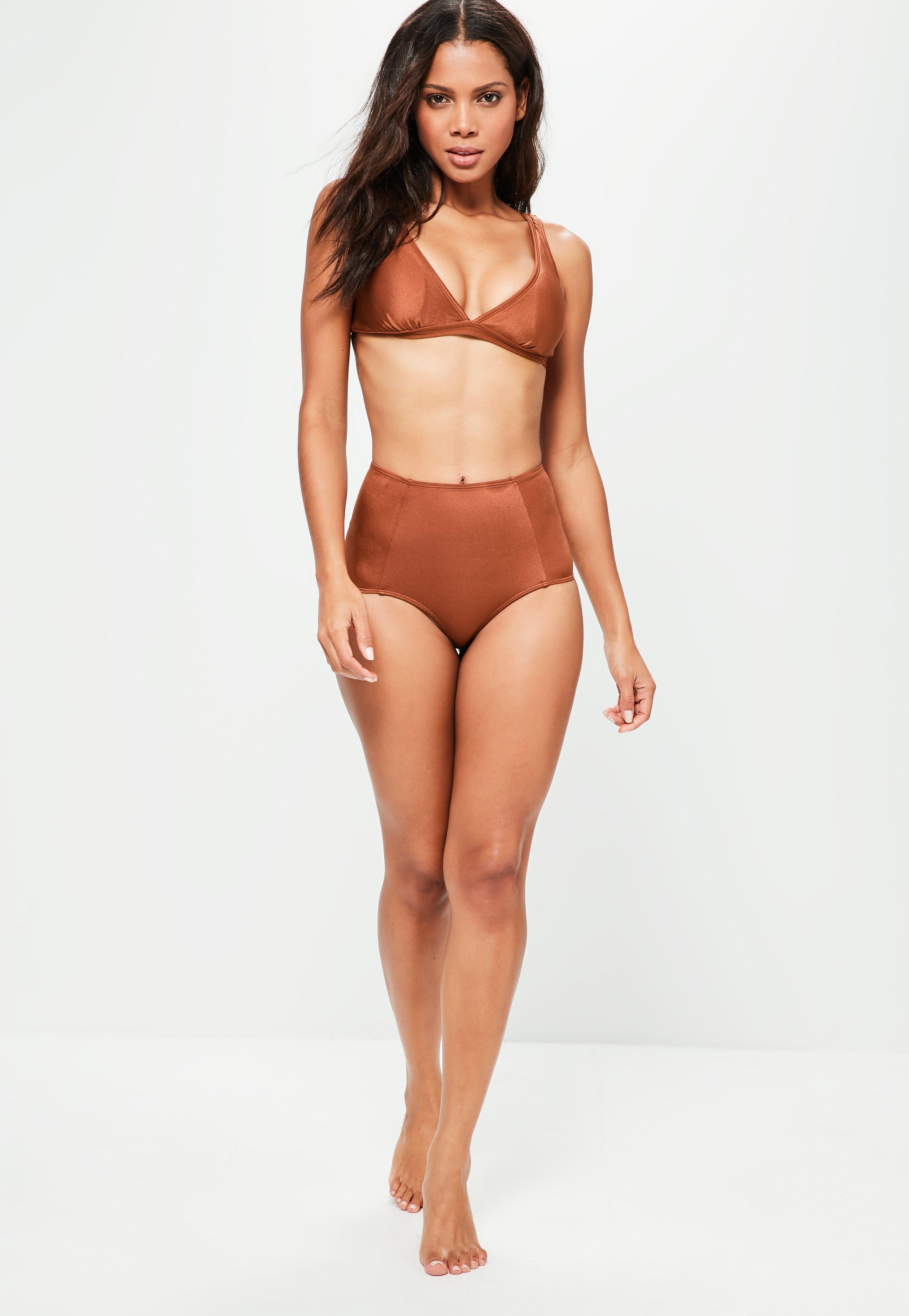 rust high waisted bikini