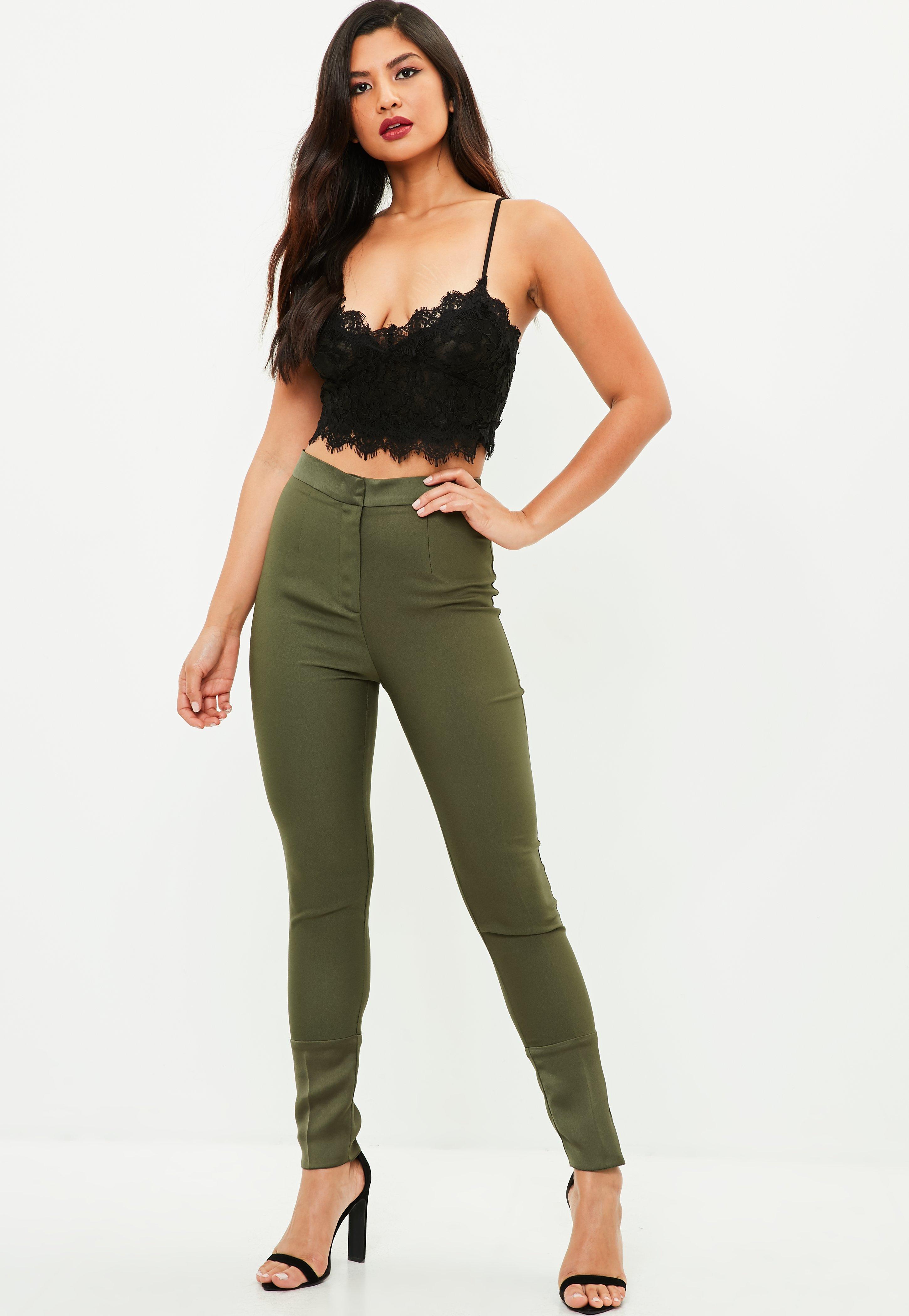 khaki cigarette pants