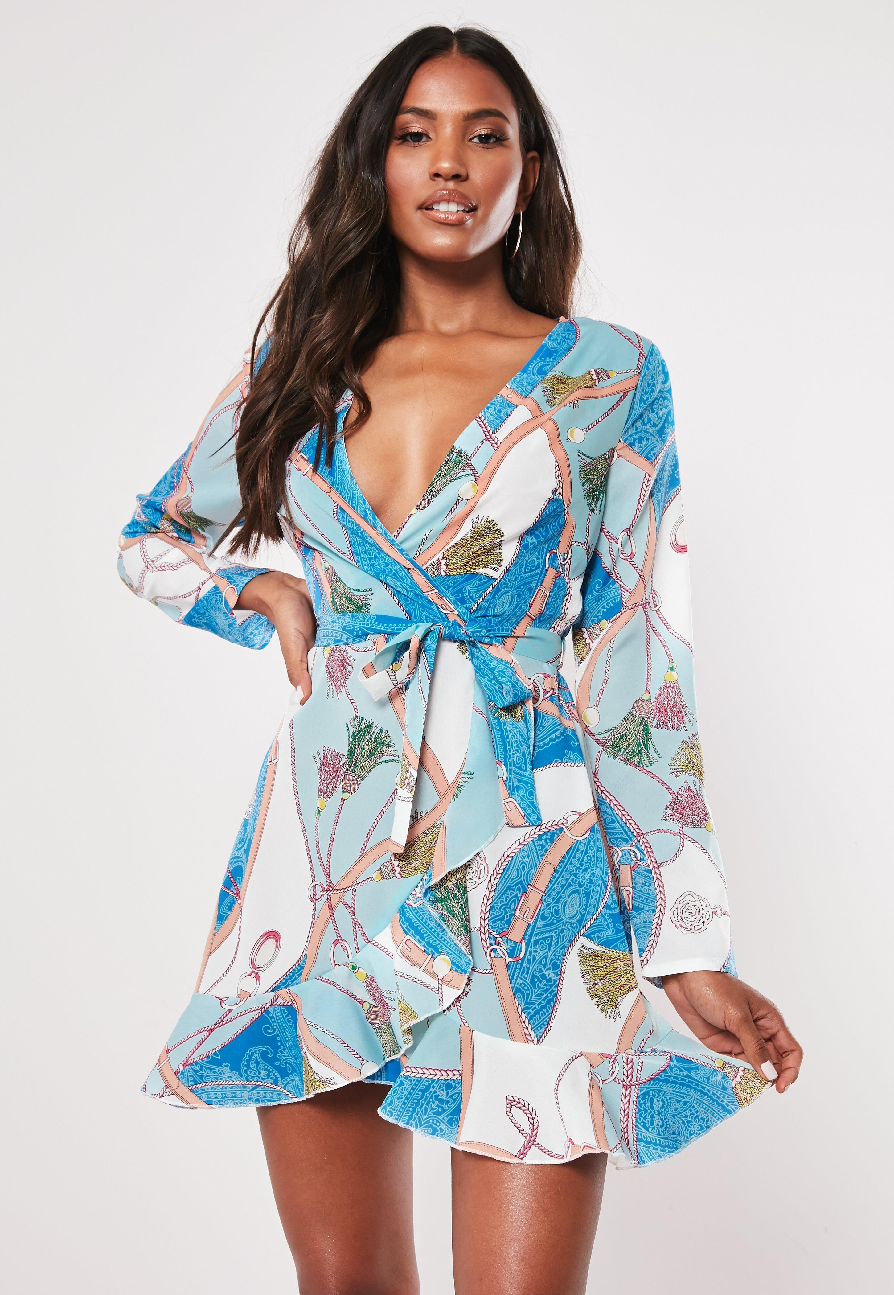 chain print skater dress