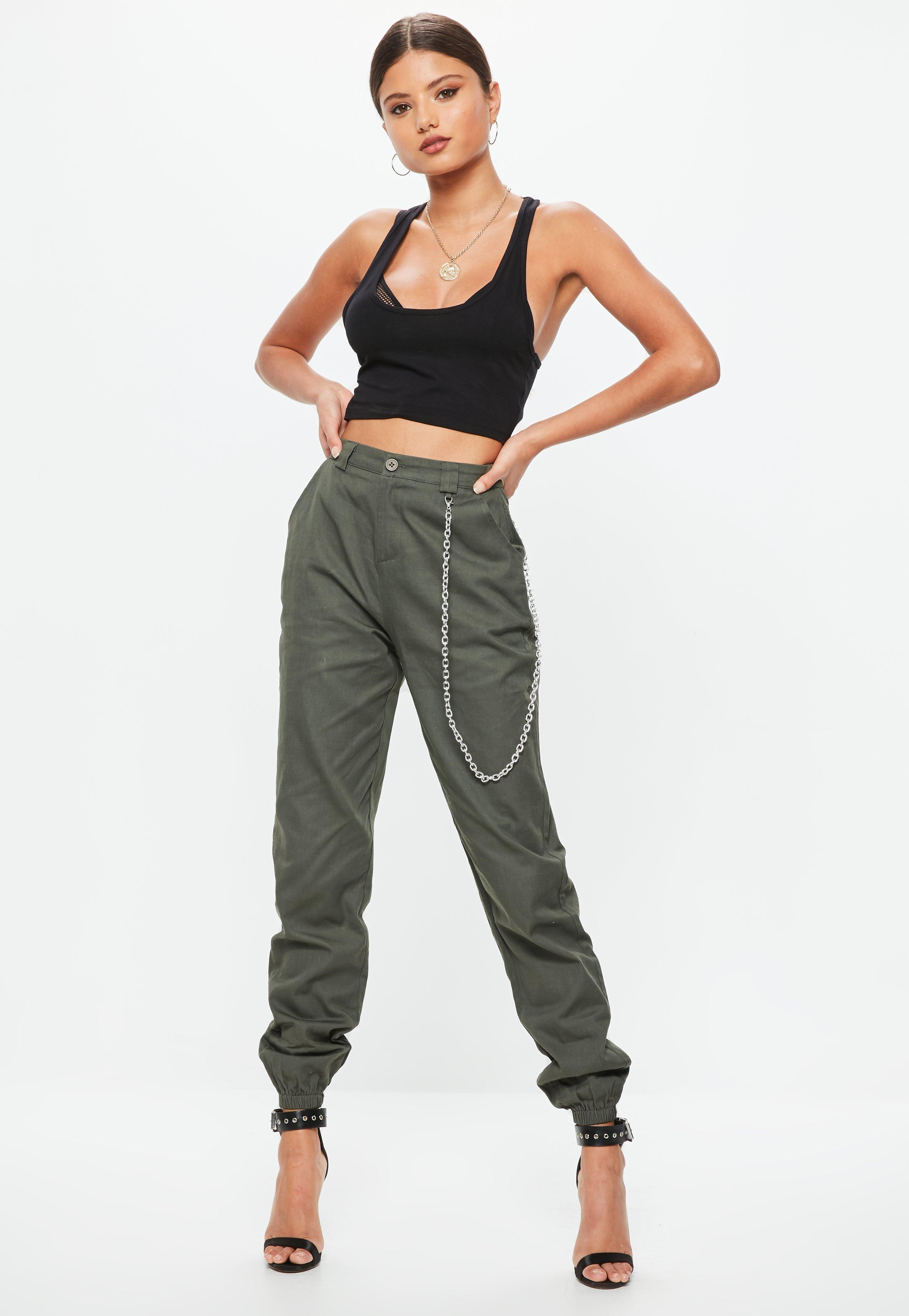 chain detail cargo pants