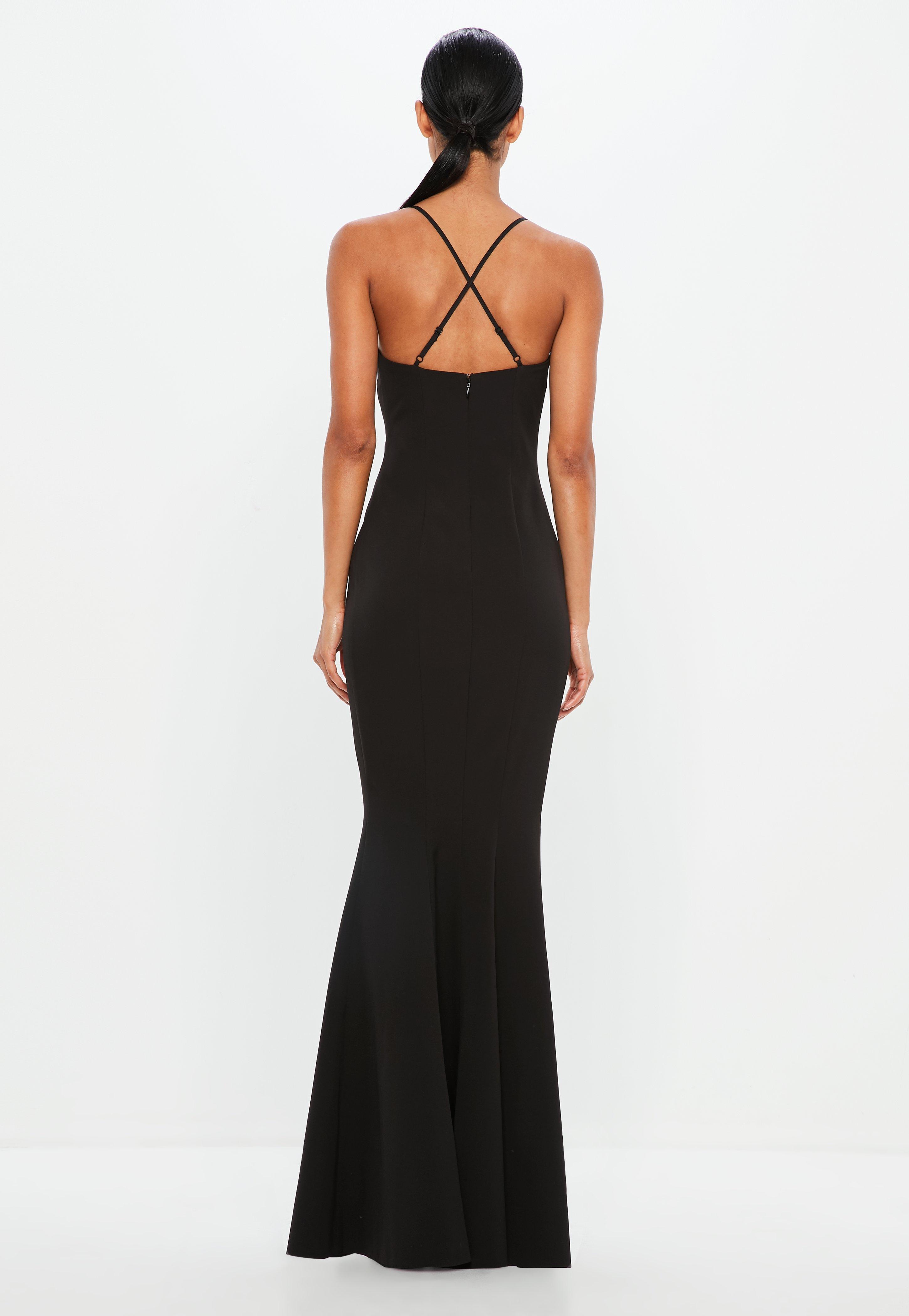 missguided black fishtail dress