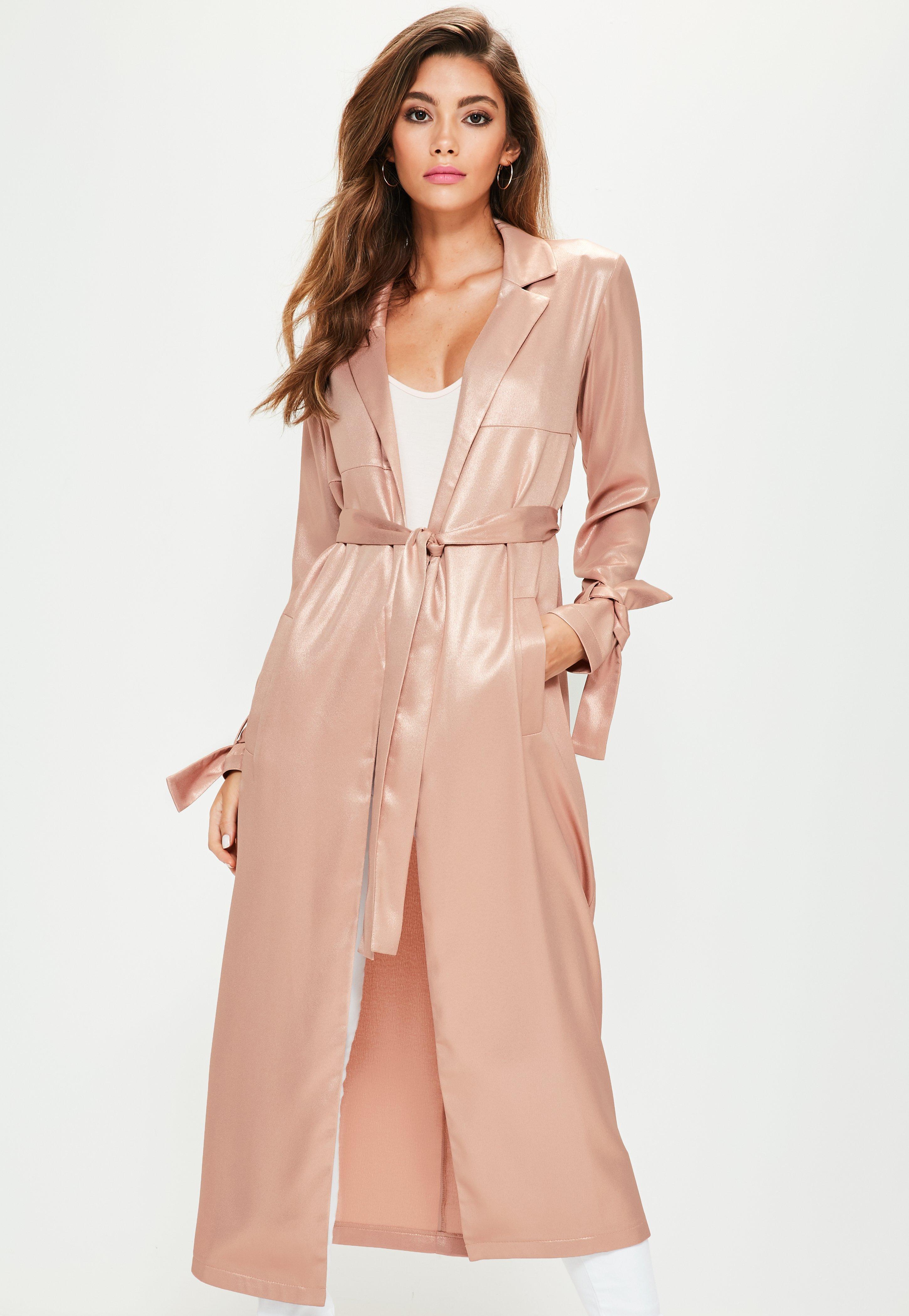 metallic duster coat