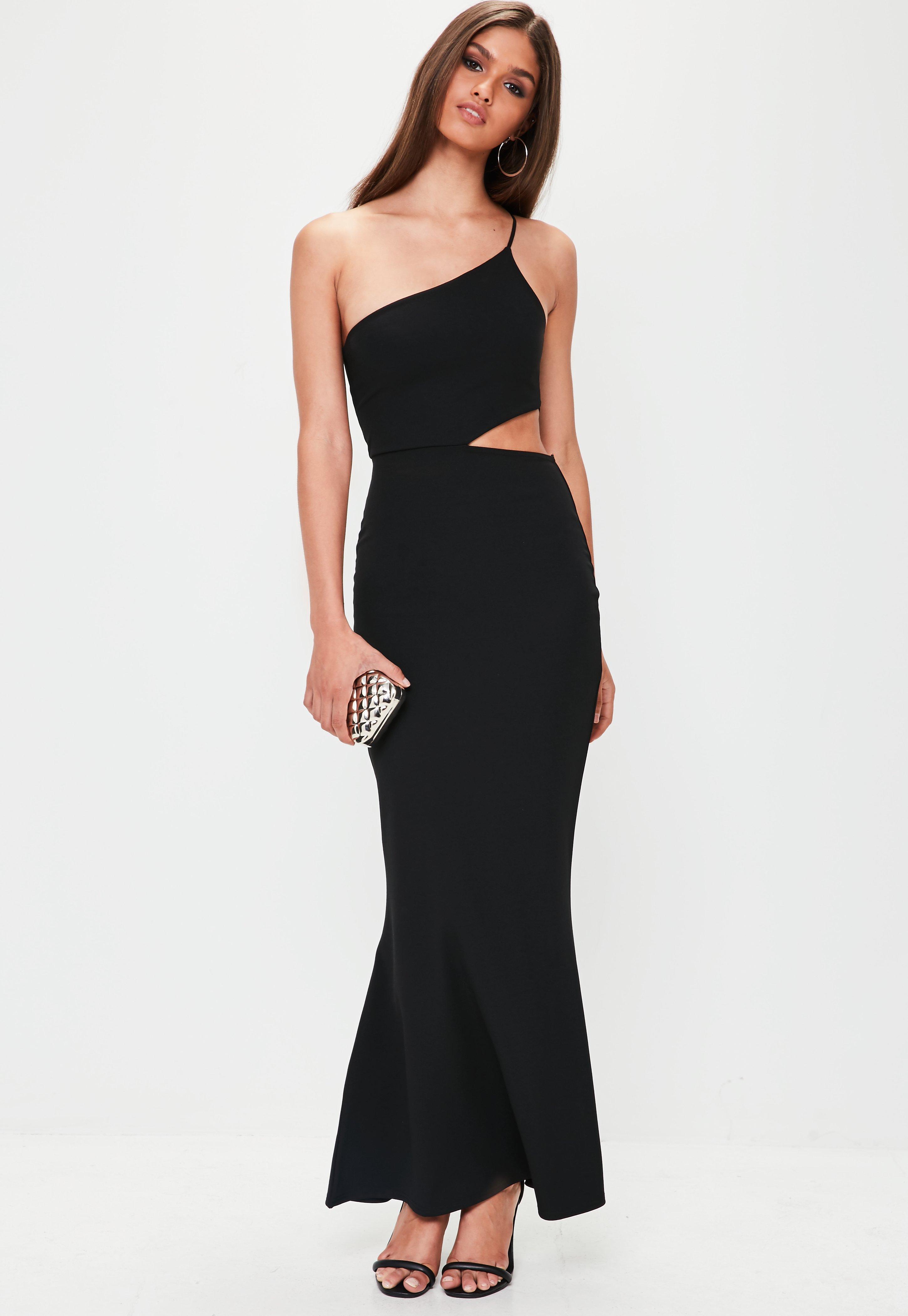 missguided one shoulder maxi dress