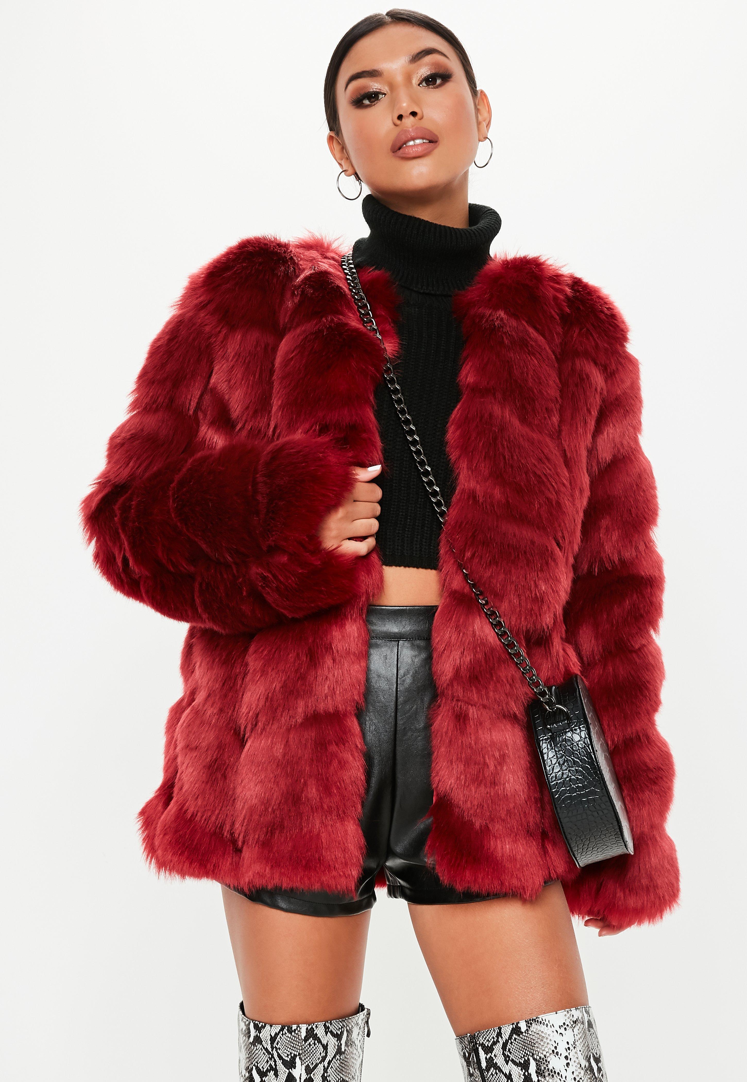 faux fur bubble coat black