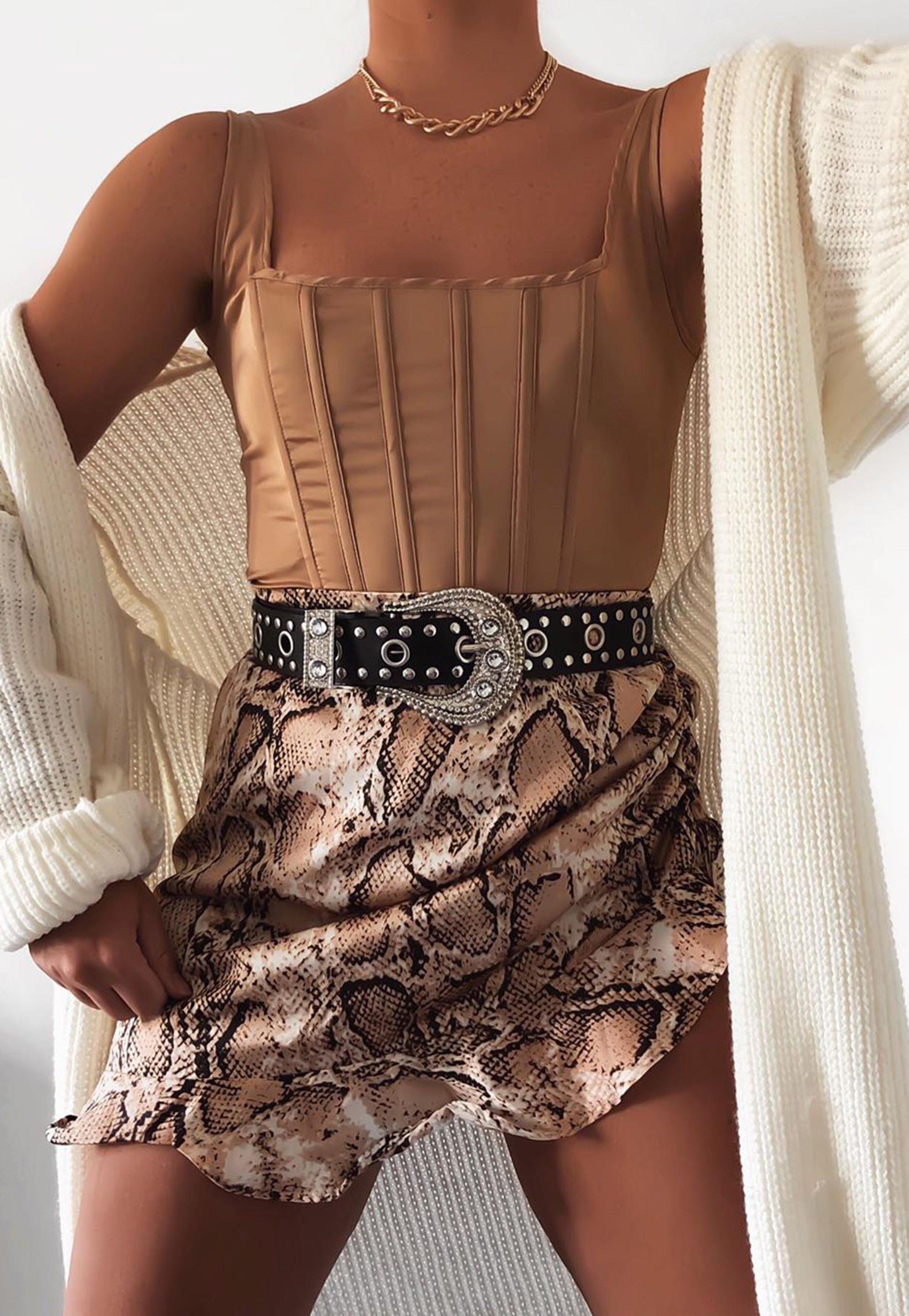 satin ruched mini skirt