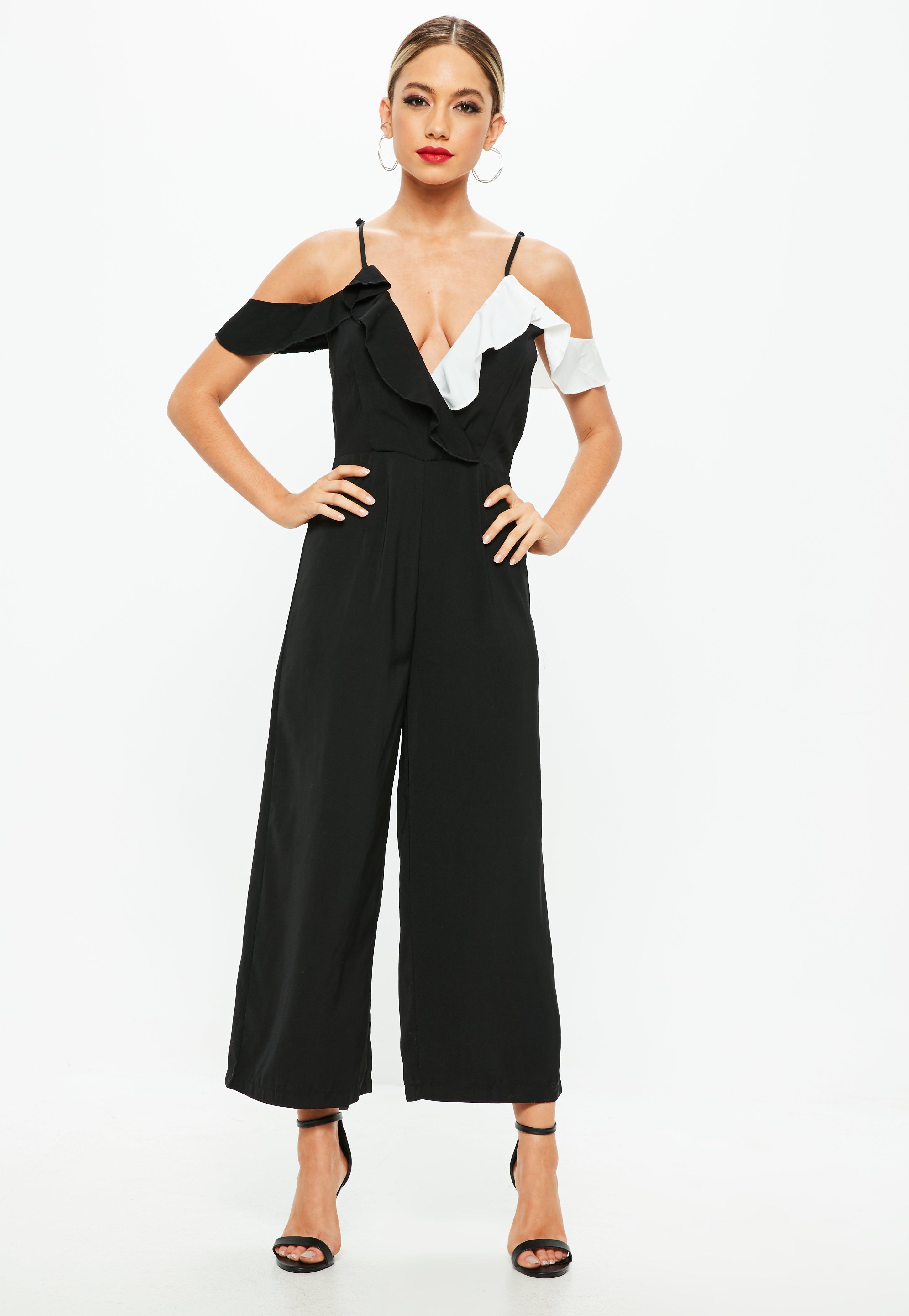 cold shoulder culotte jumpsuit