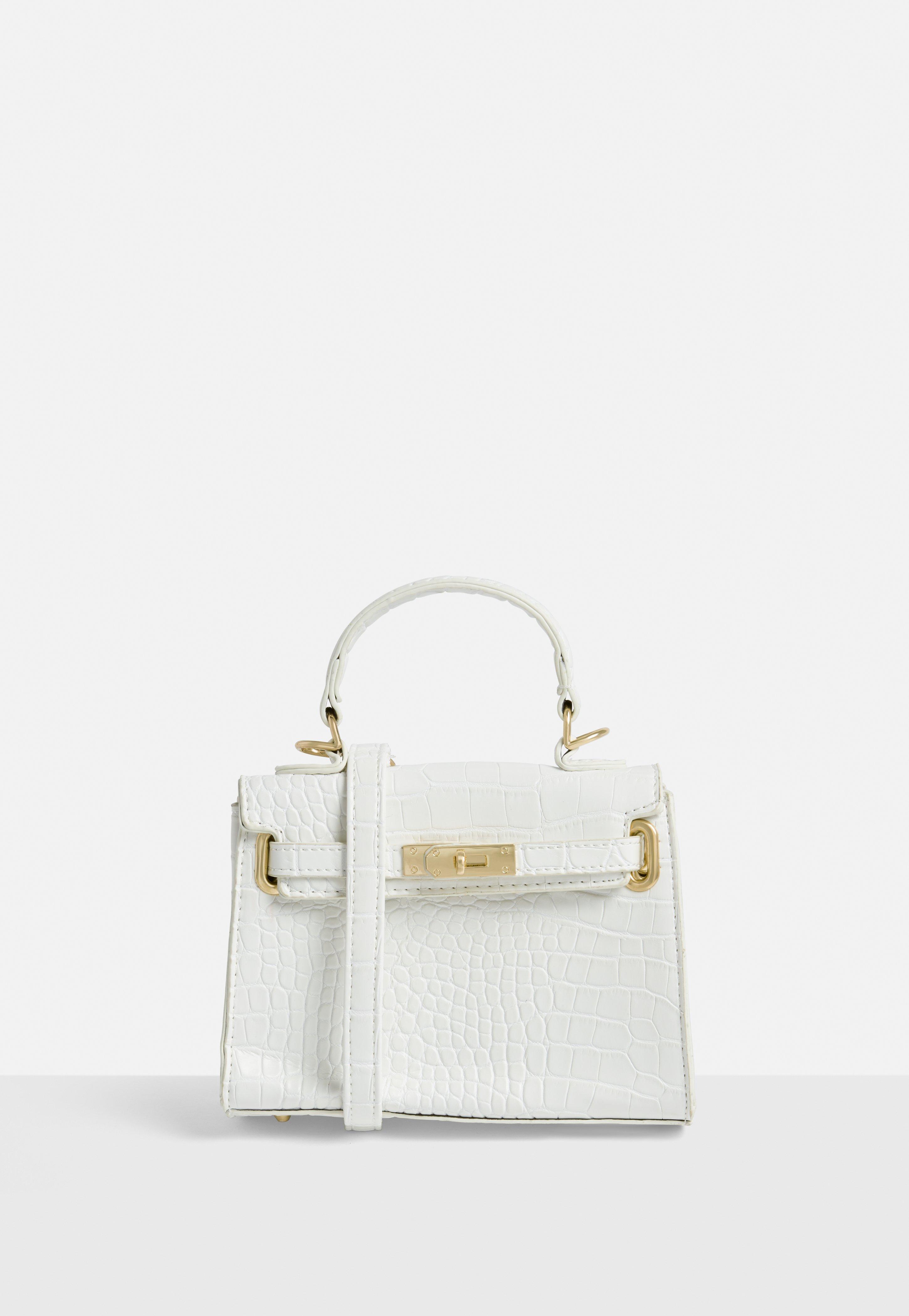 white mini croc bag