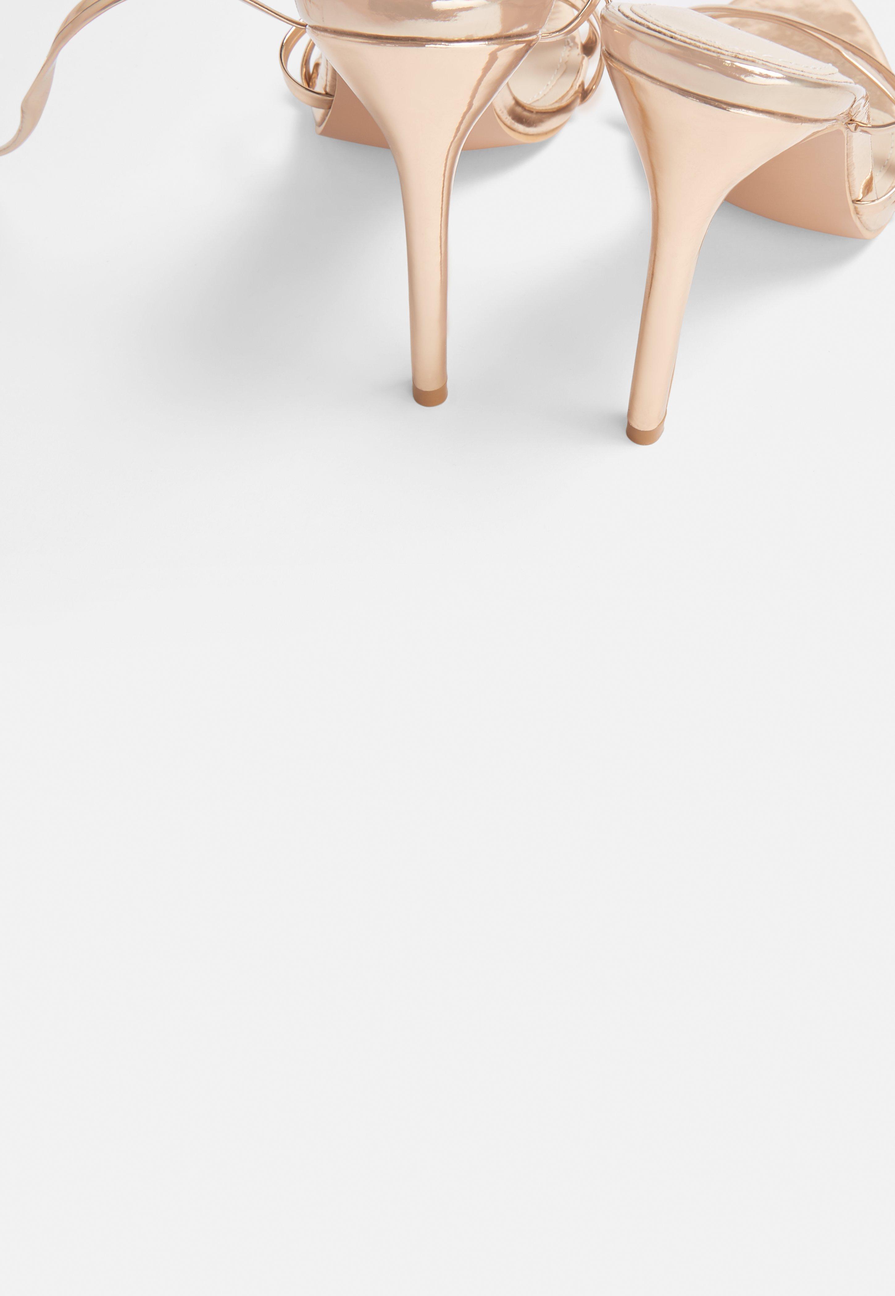 rose gold pointed toe barely there heels
