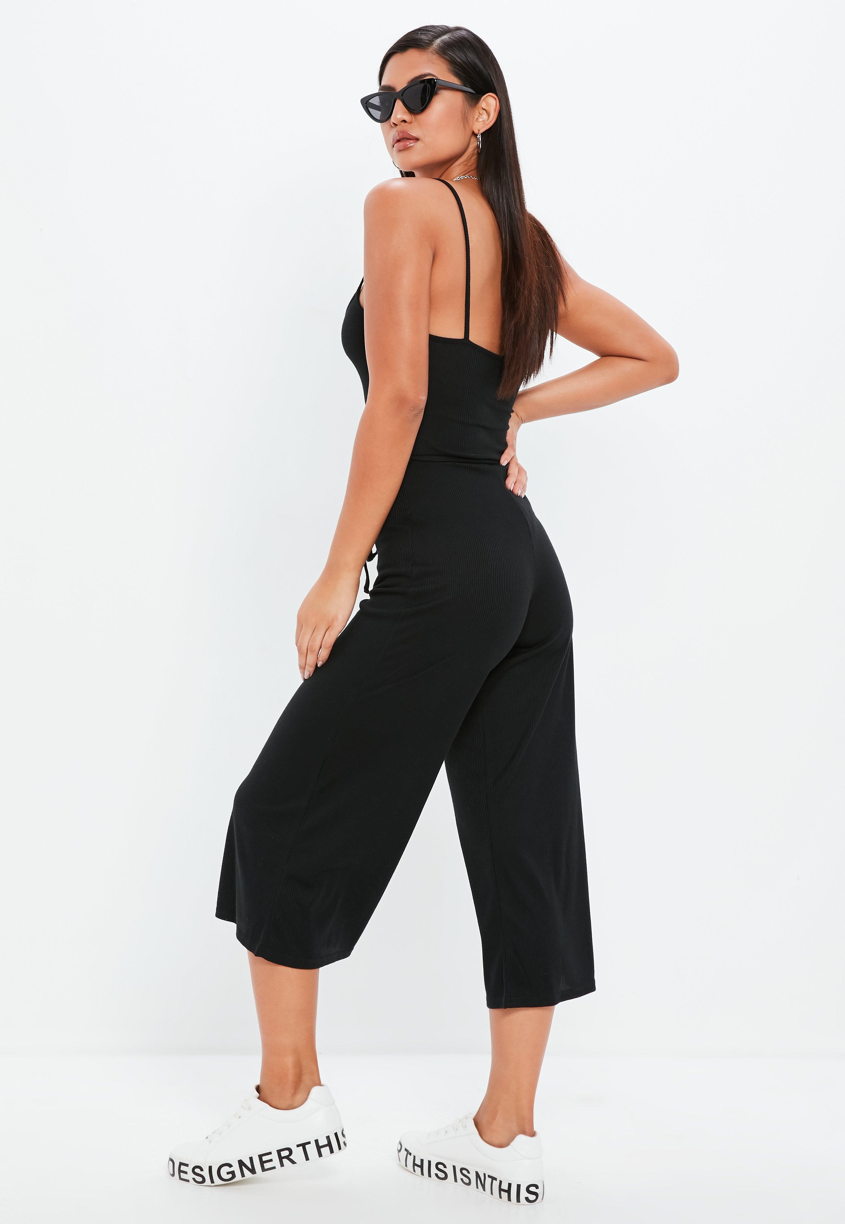 missguided ribbed jumpsuit
