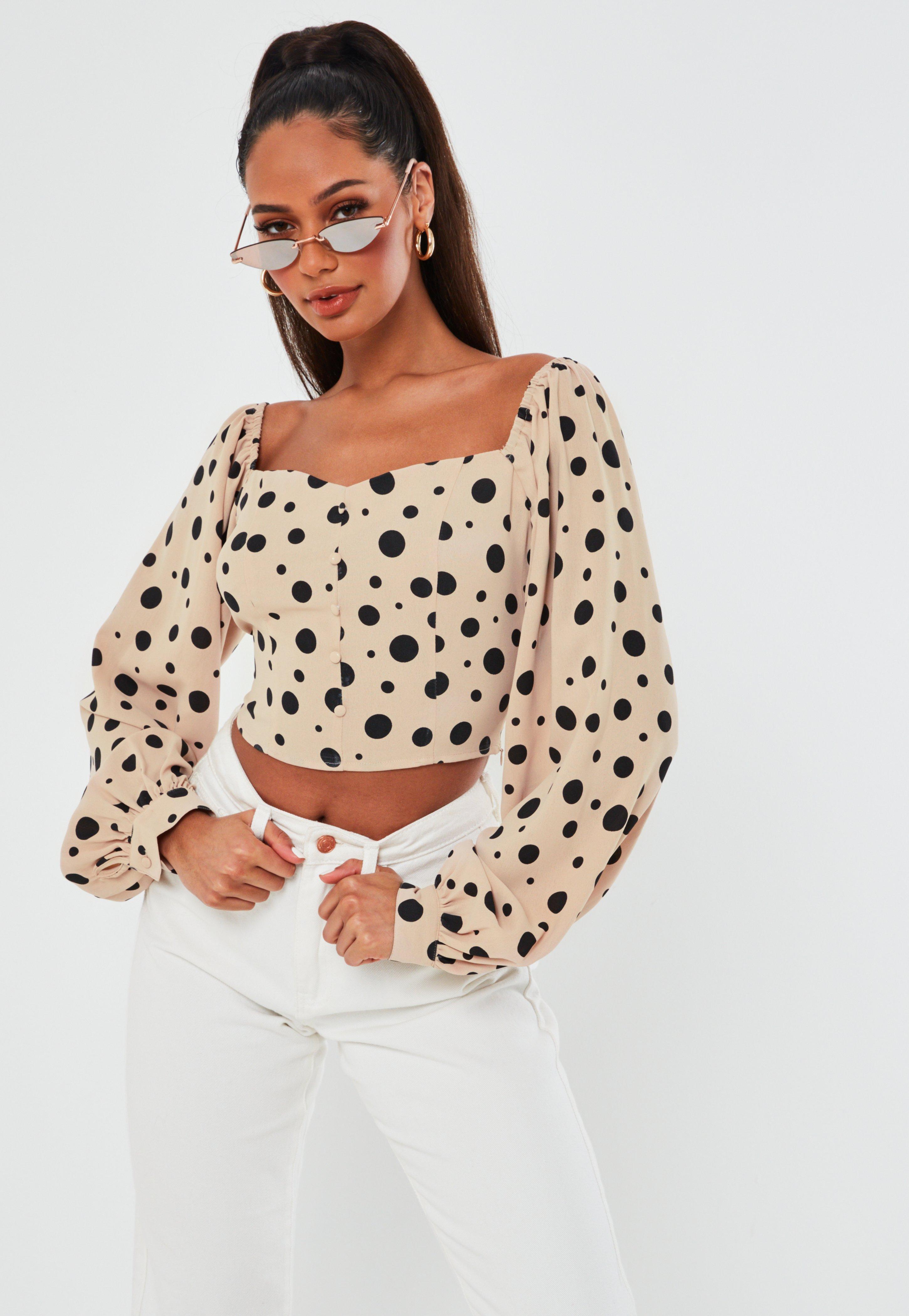 missguided polka dot top