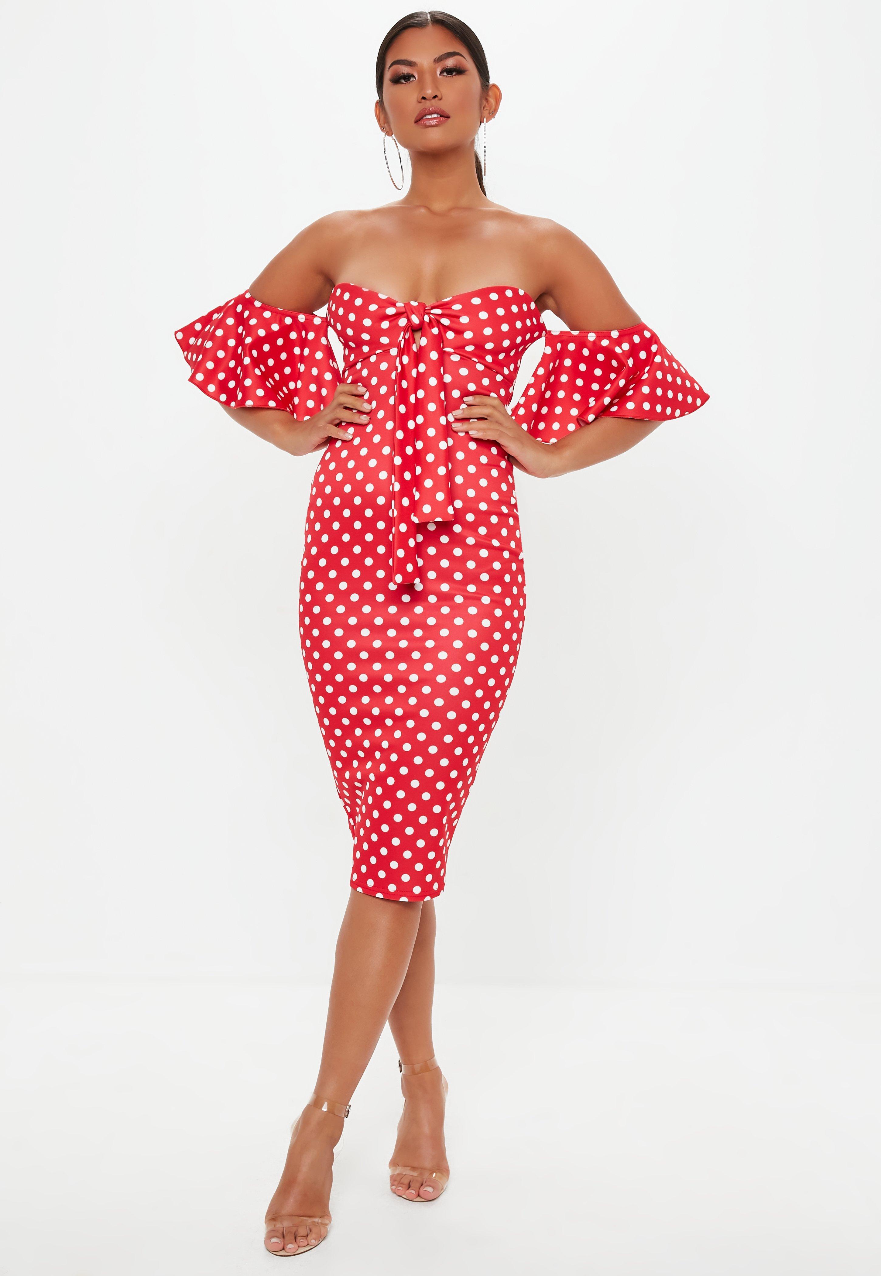 polka dot bandeau dress
