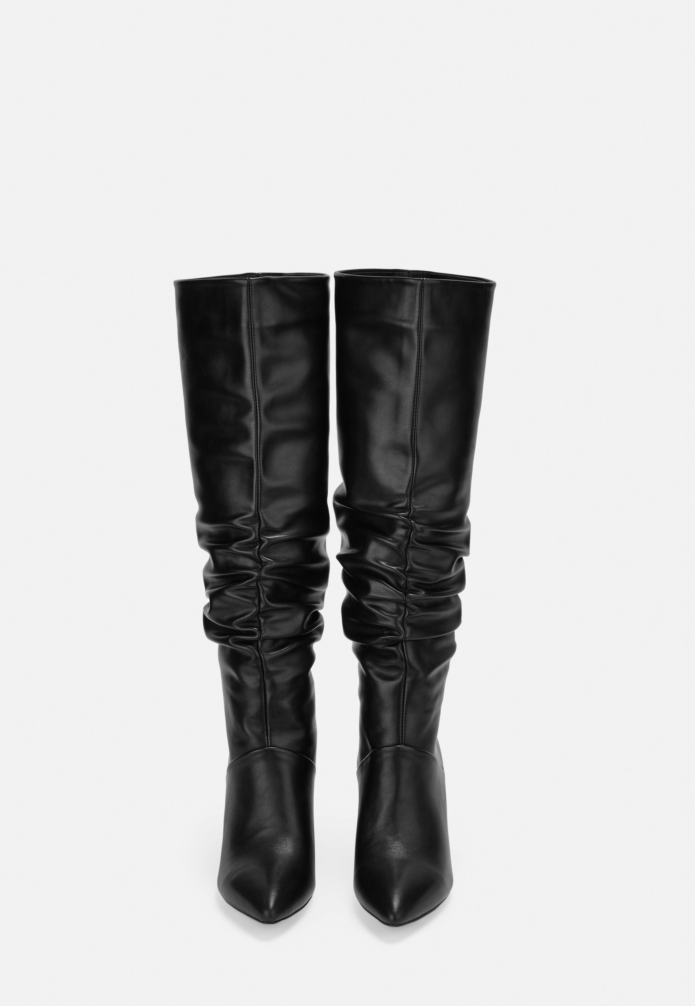 ruched boots black
