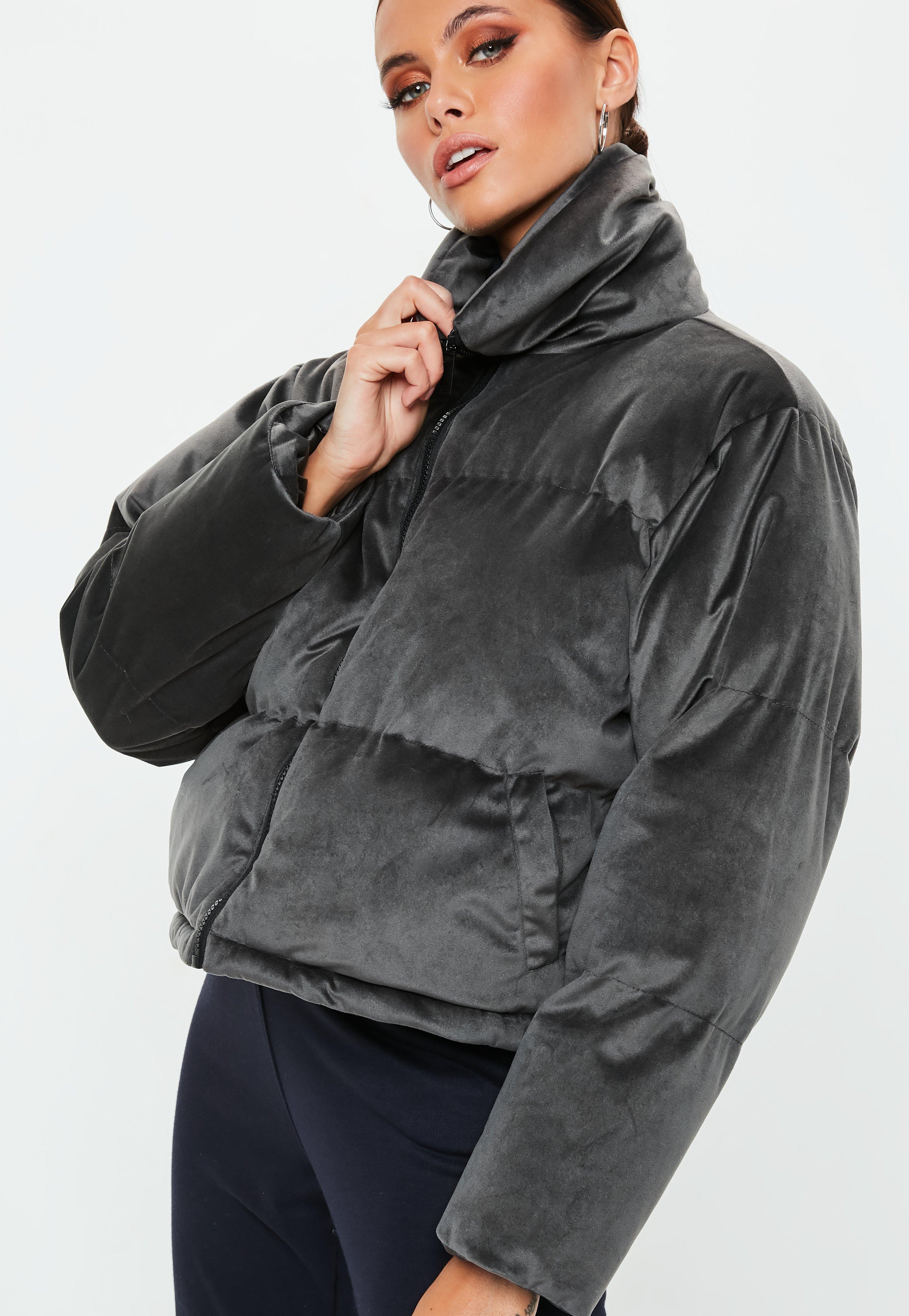 grey puffer jacket