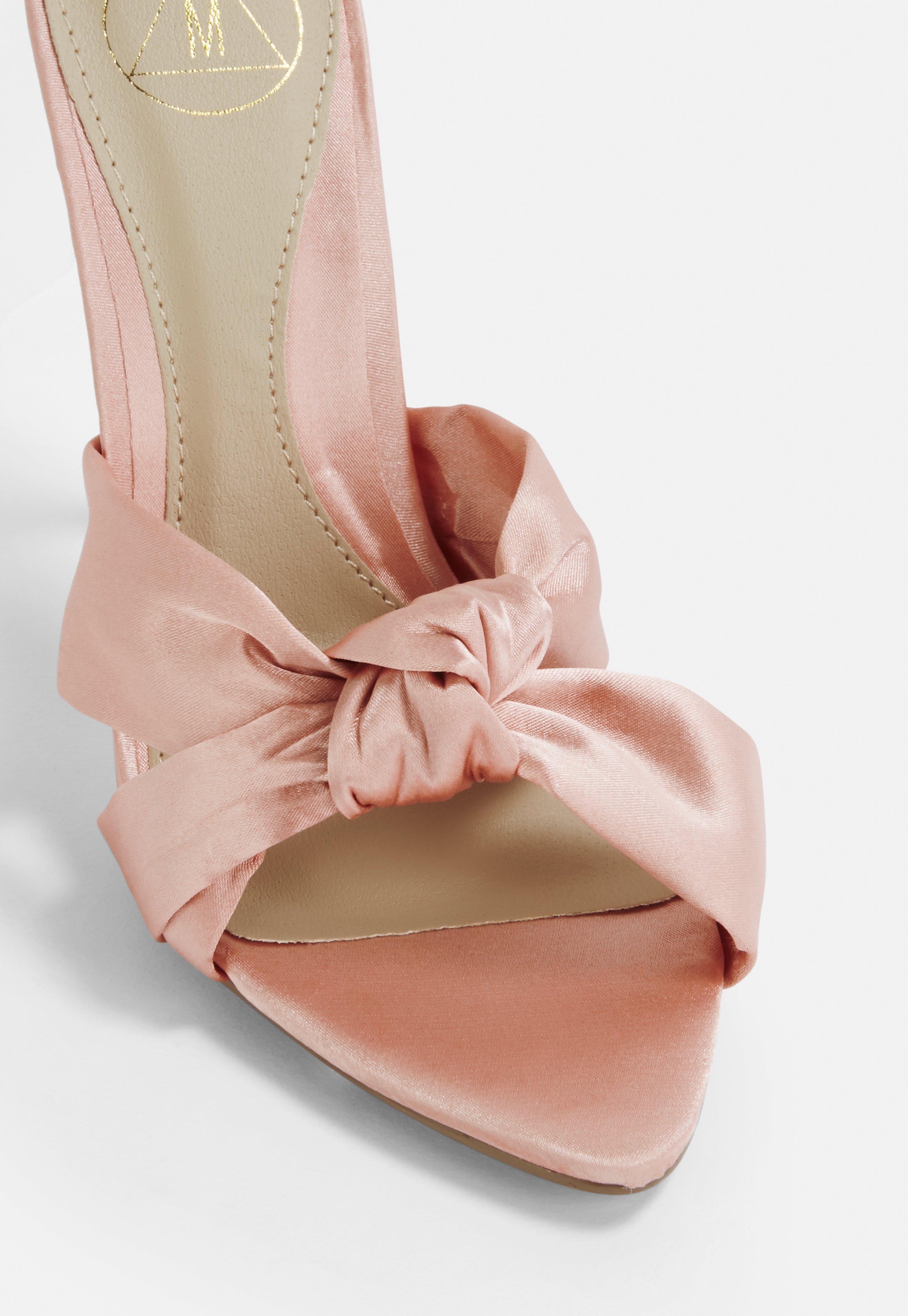 satin bow mules