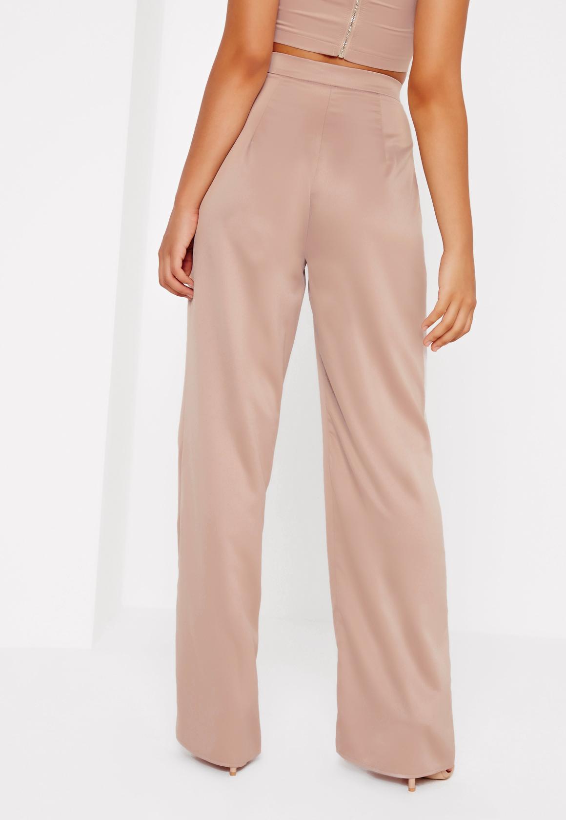 Nude satin pants Clearance