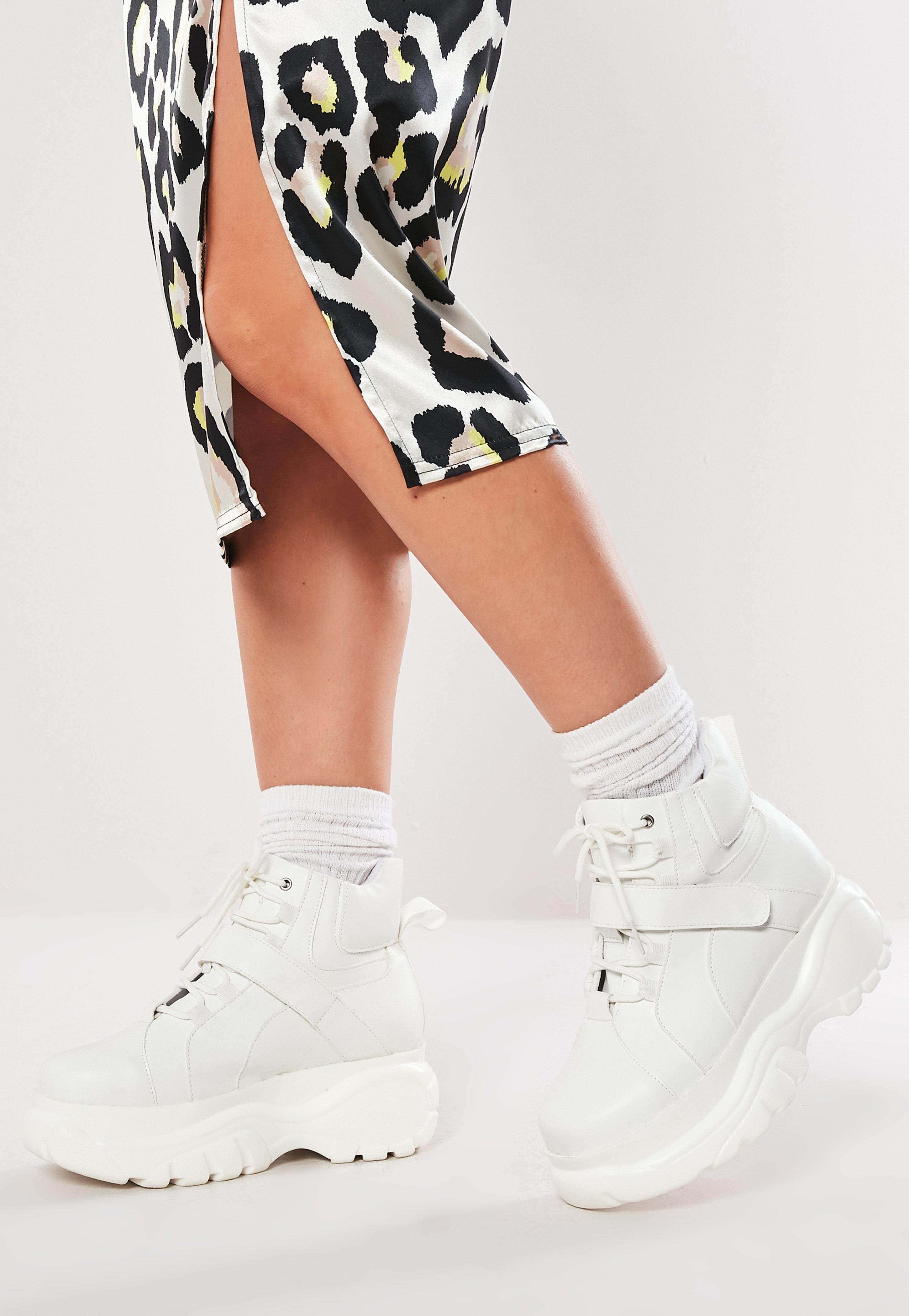 white chunky sneaker boots