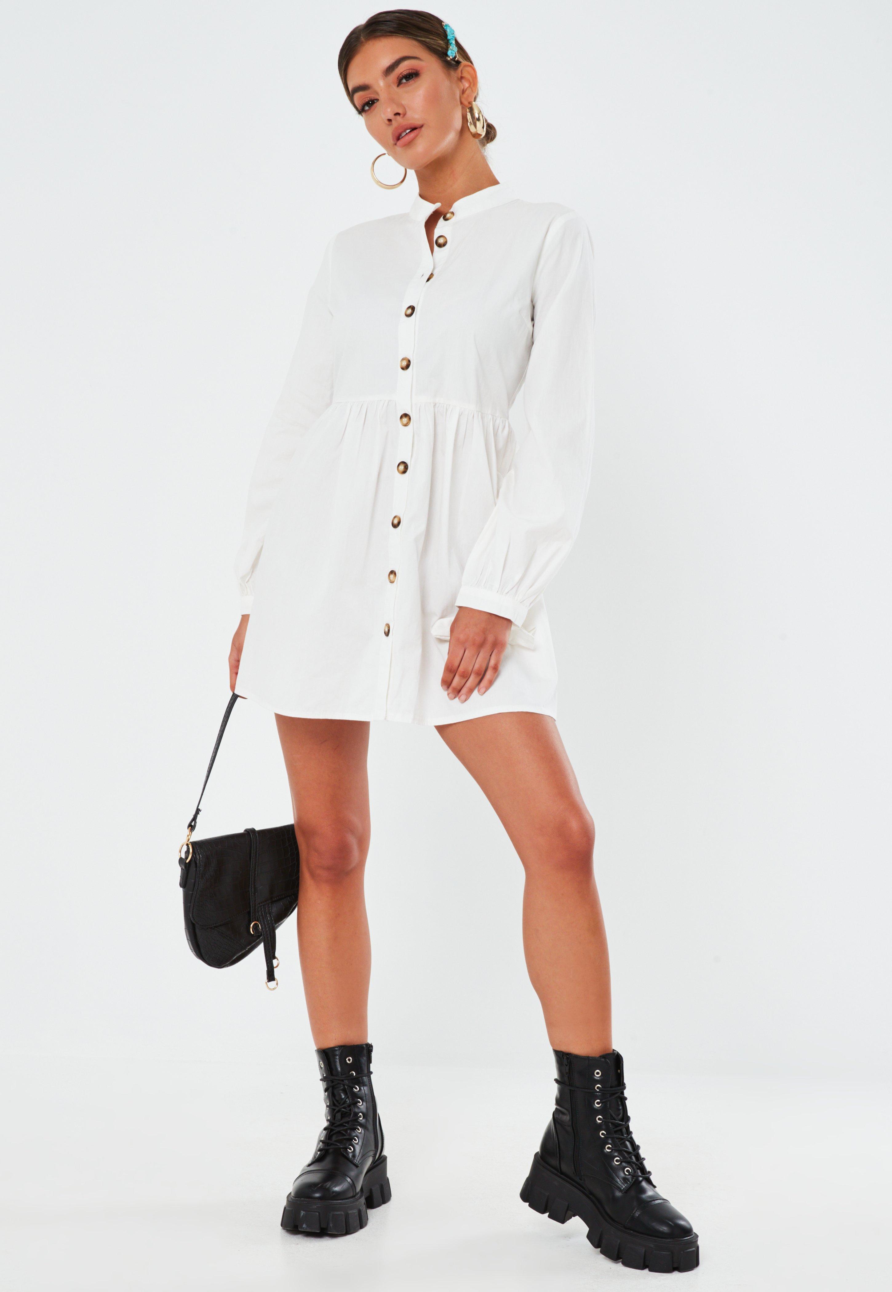 white smock shirt dress
