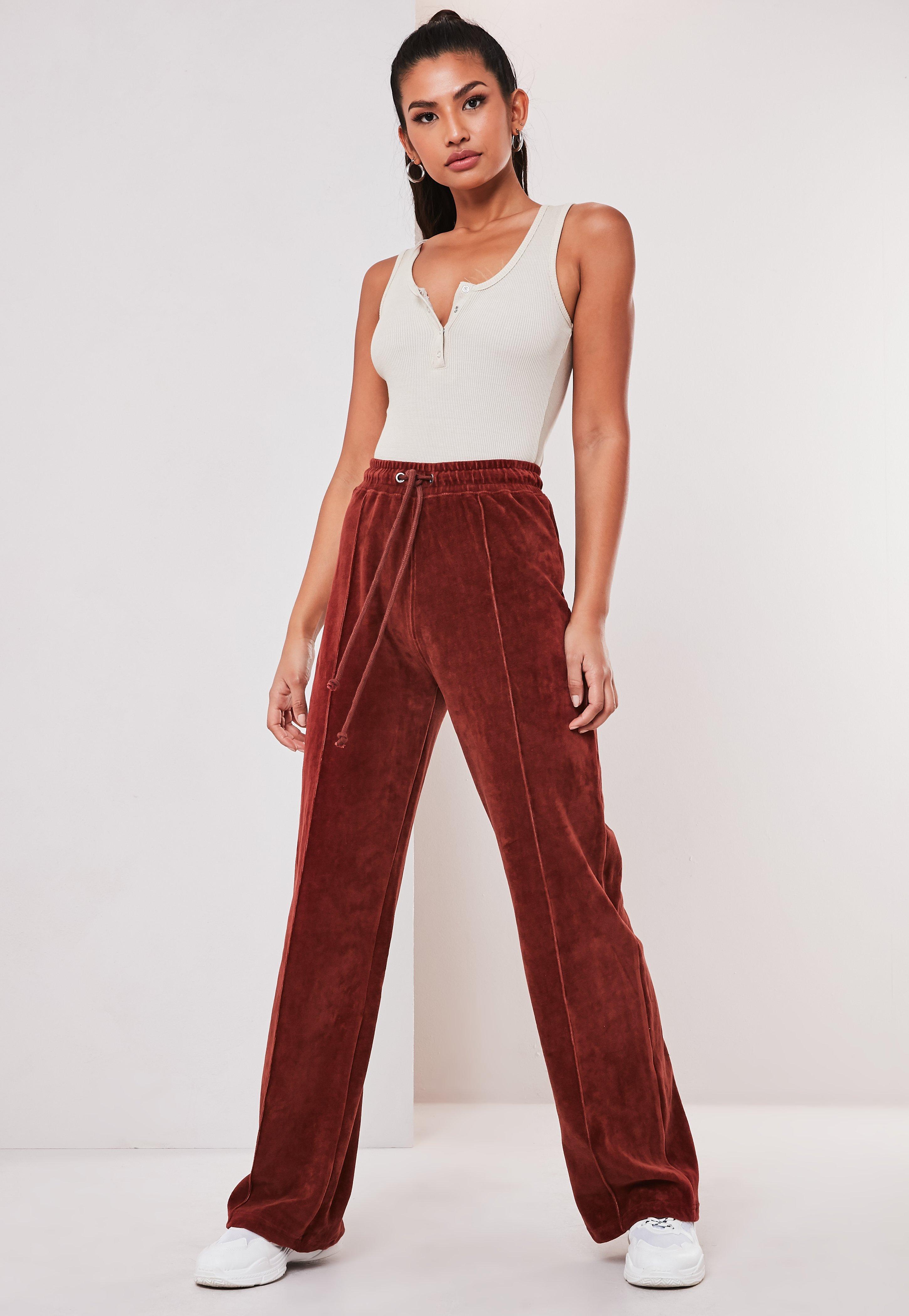 Red Wide Leg Joggers Factory Sale, UP 