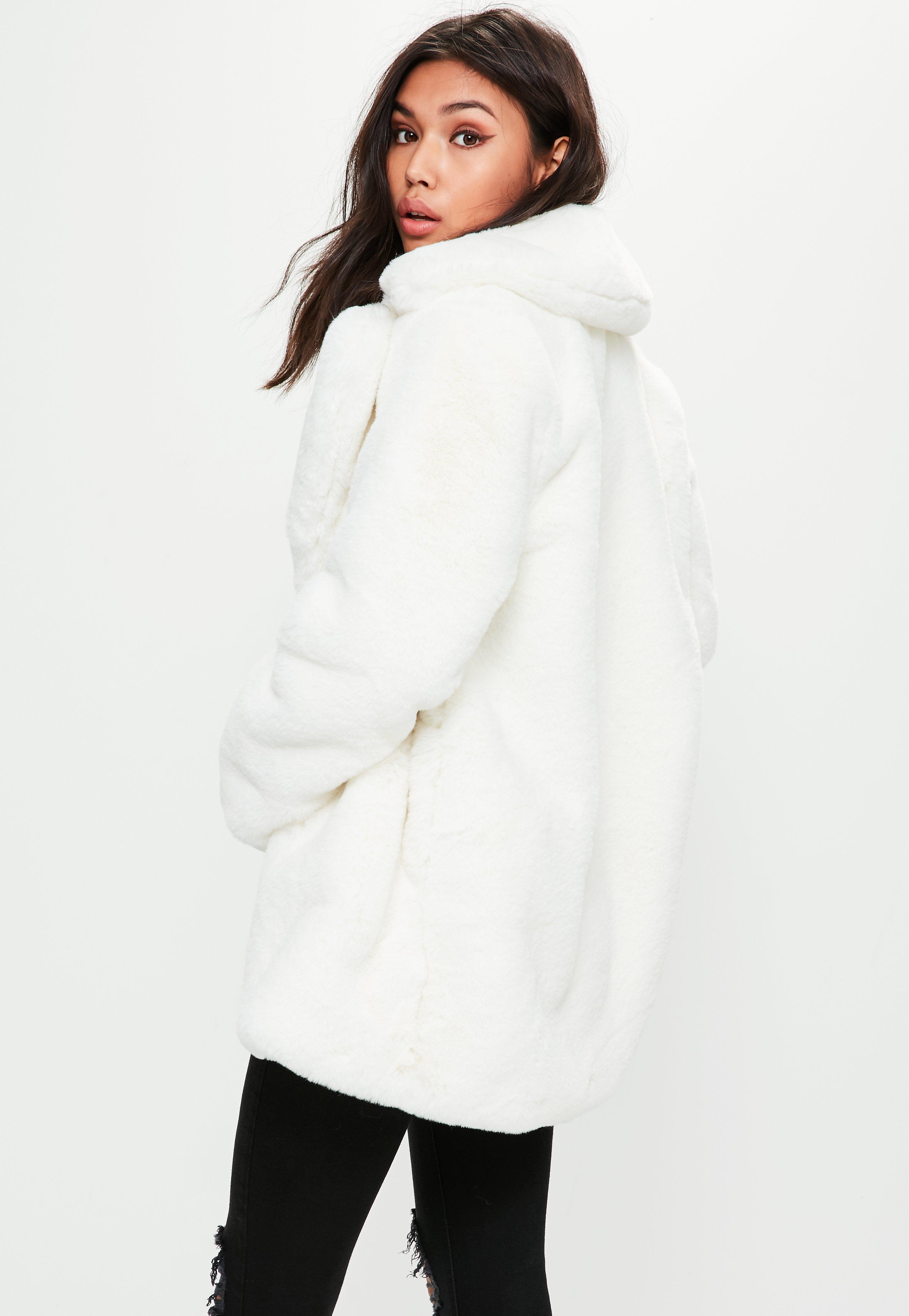 white fur coat missguided