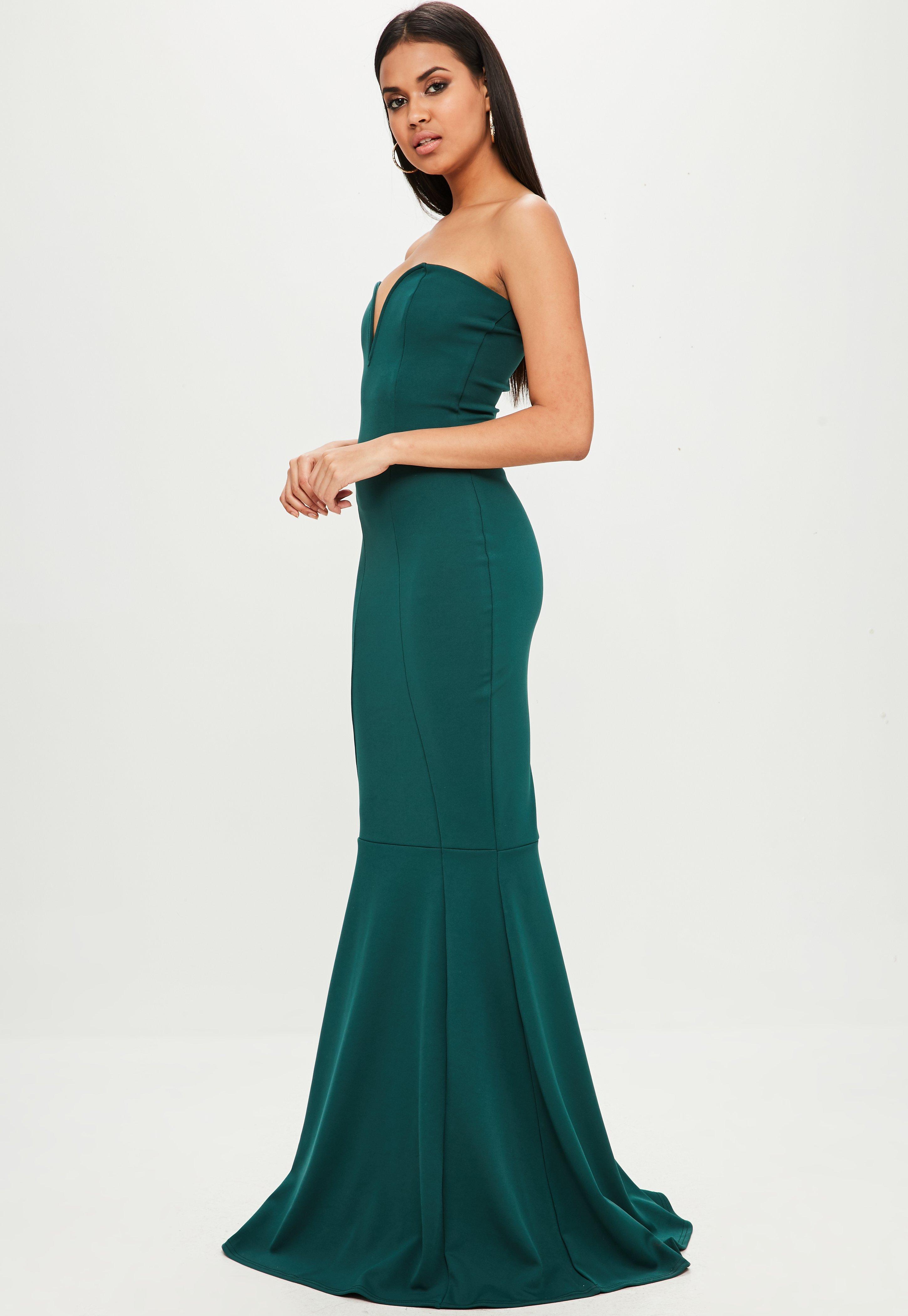 green bandeau dress