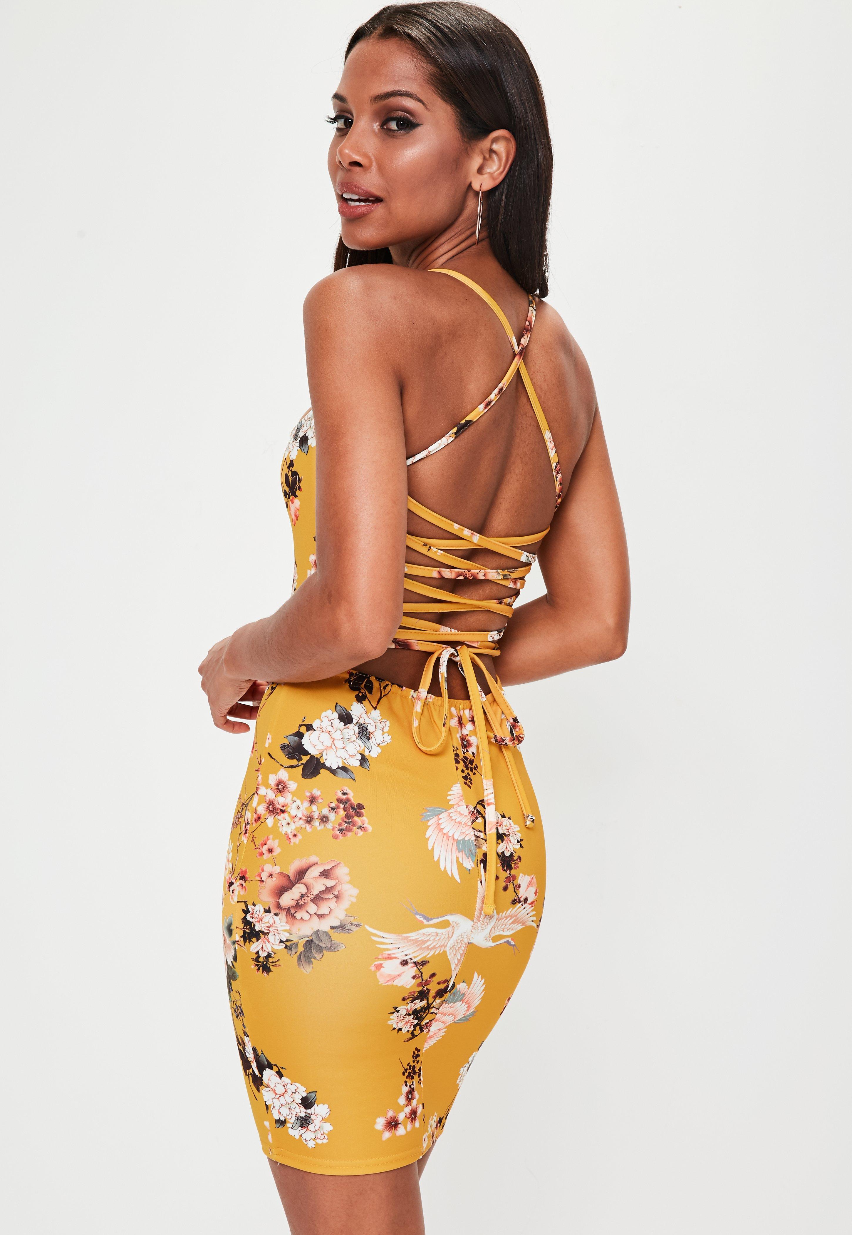 lace up back bodycon dress