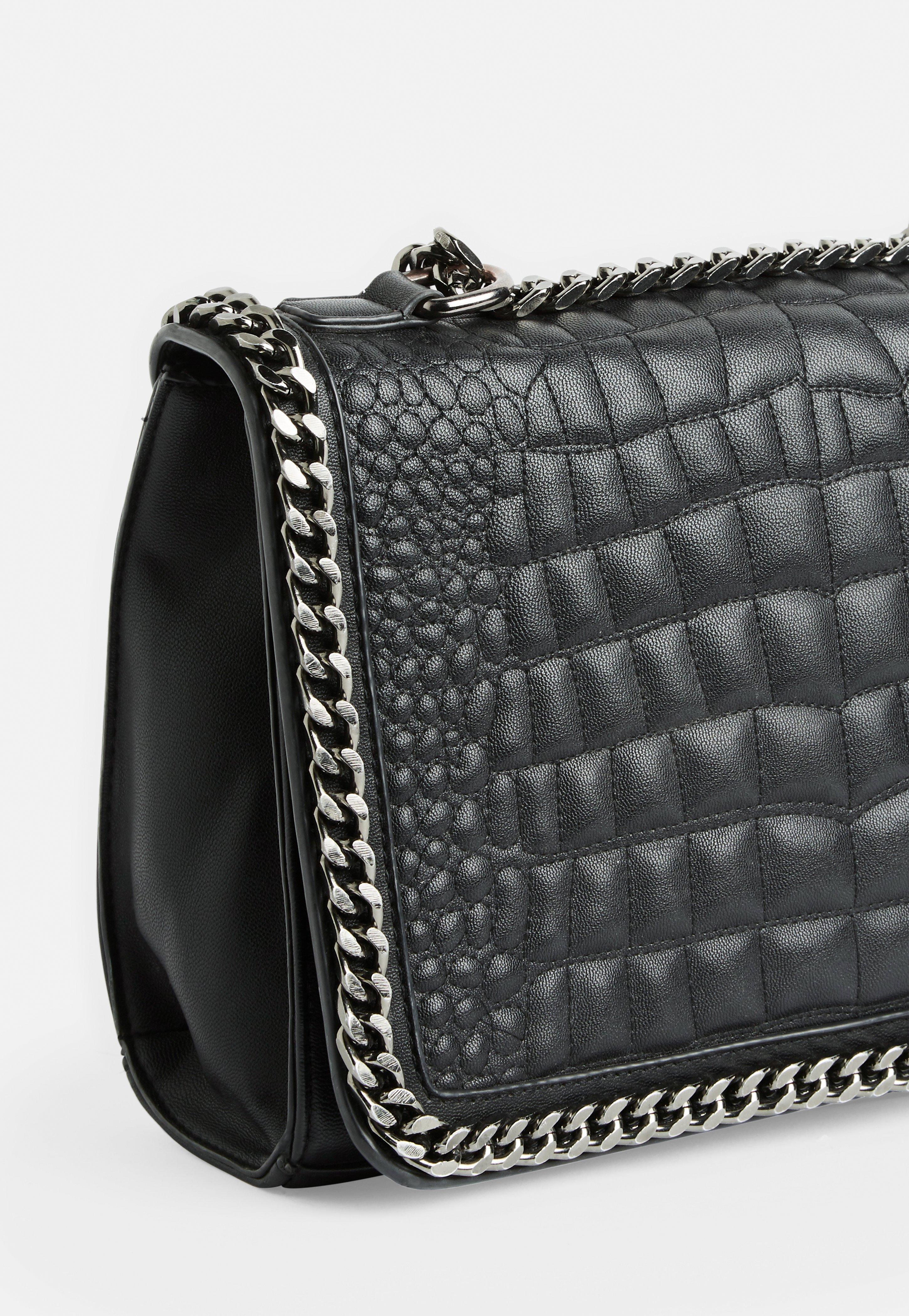 Black Croc Print Bag 2025