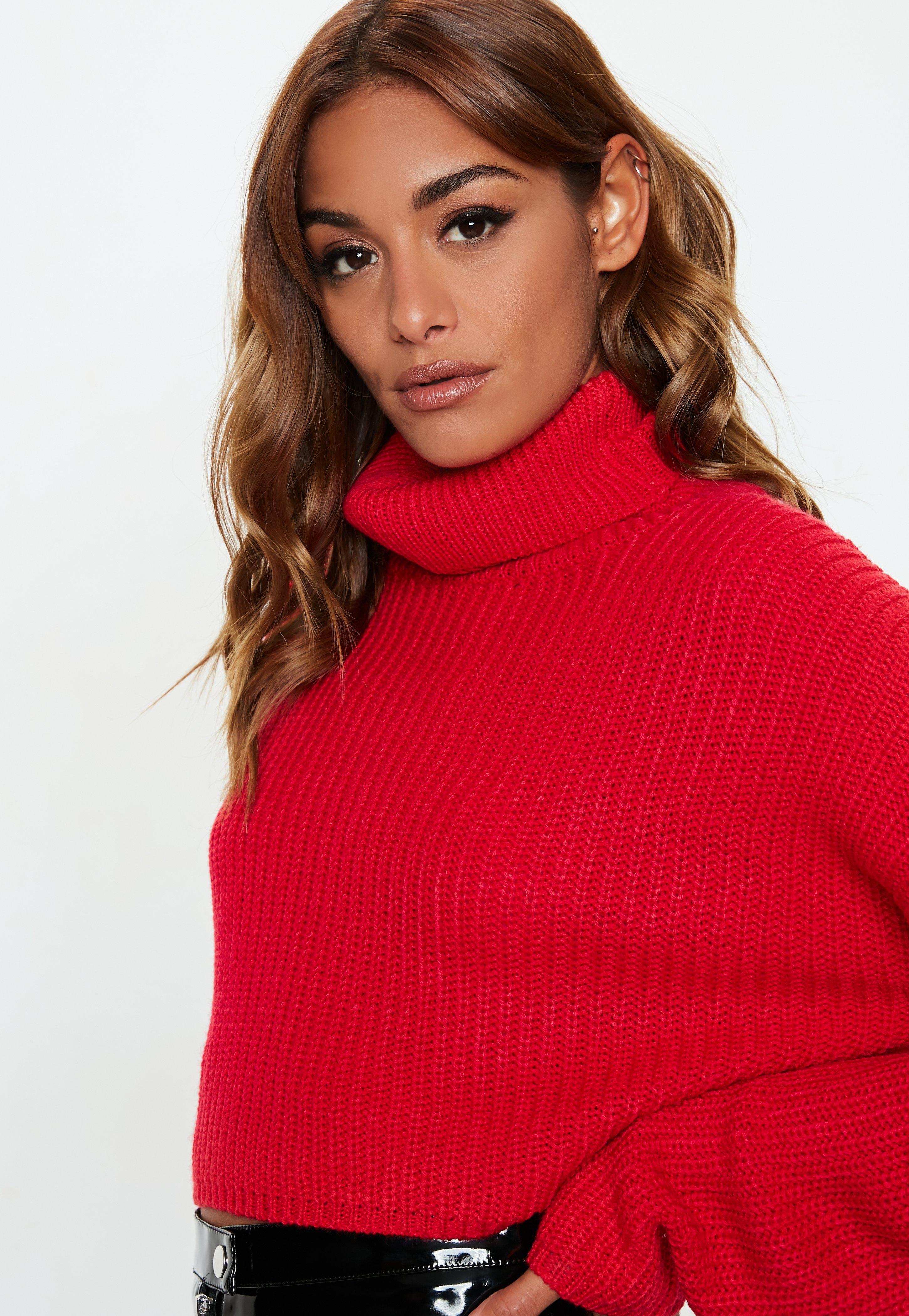 roll neck cropped jumper