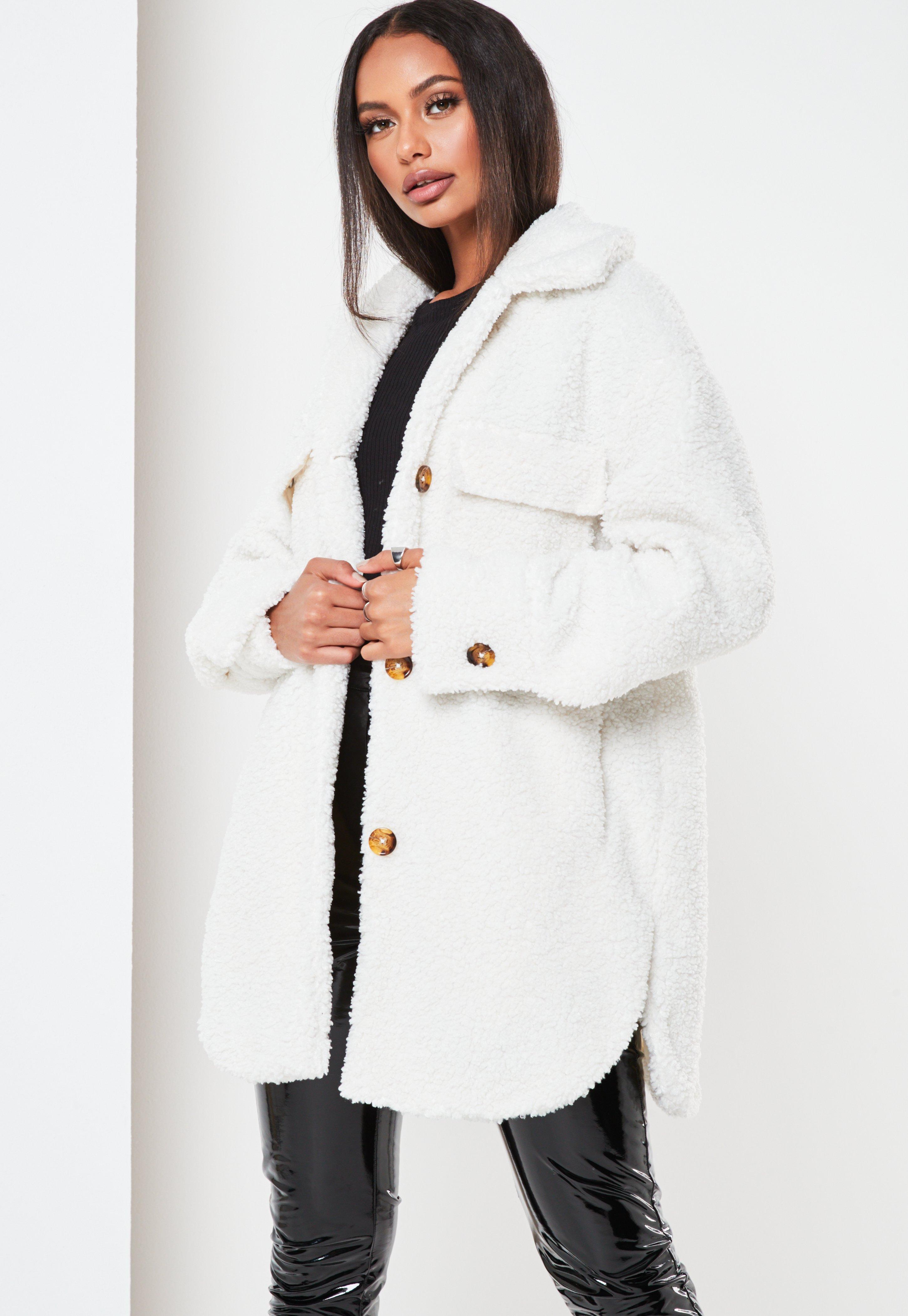 Cream Borg Shacket 2025