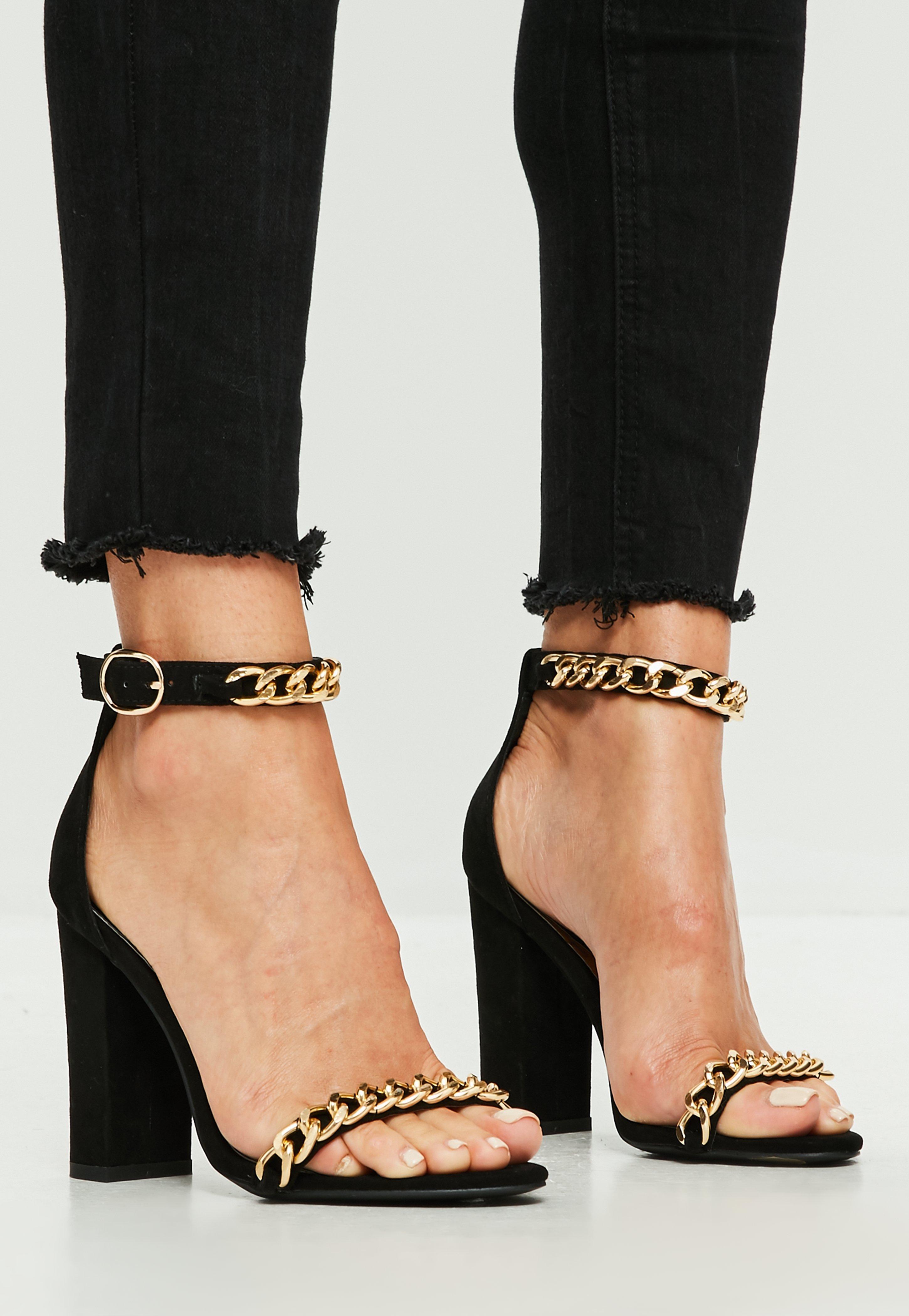 black and gold block heel sandals
