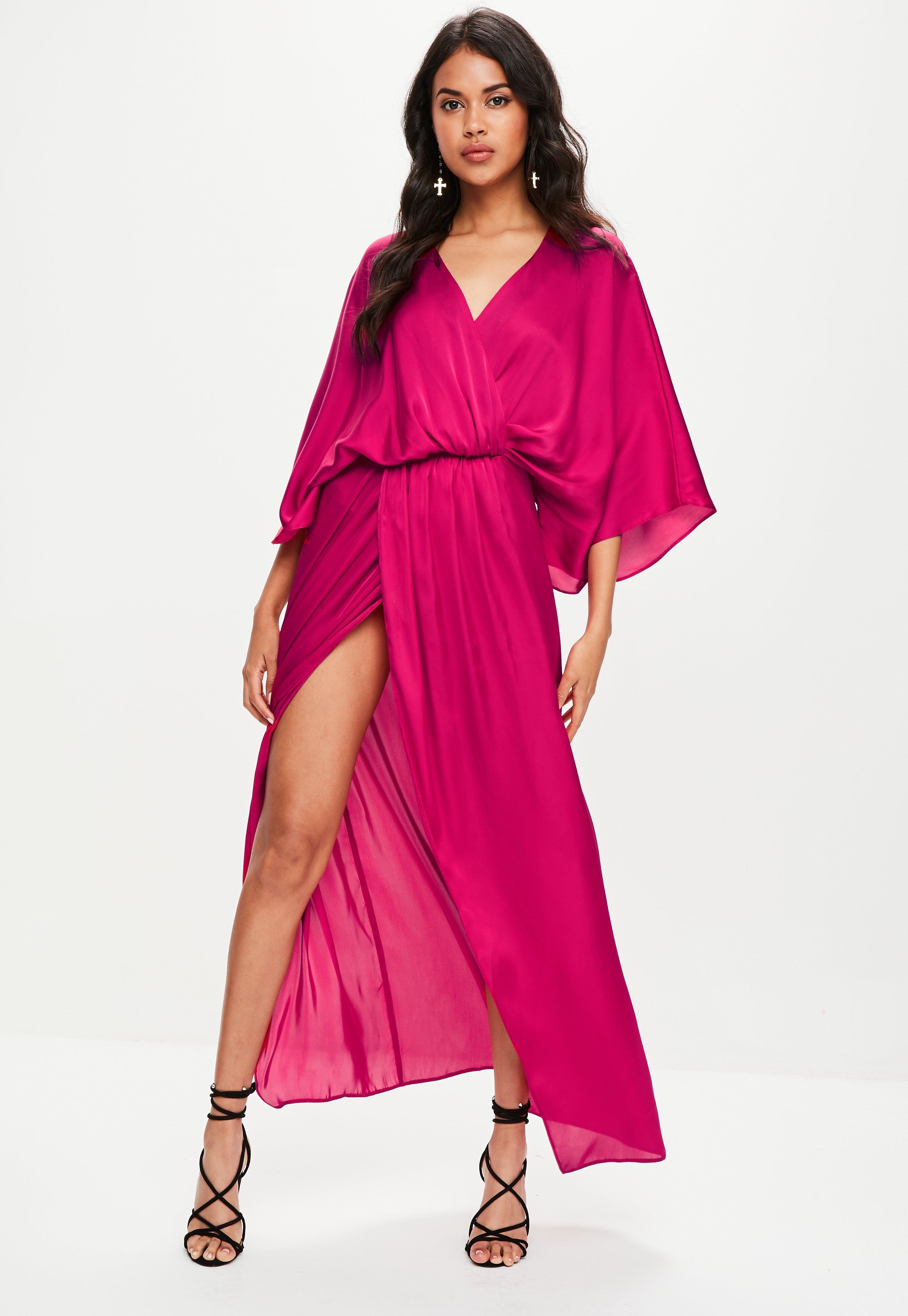 plunge split maxi dress