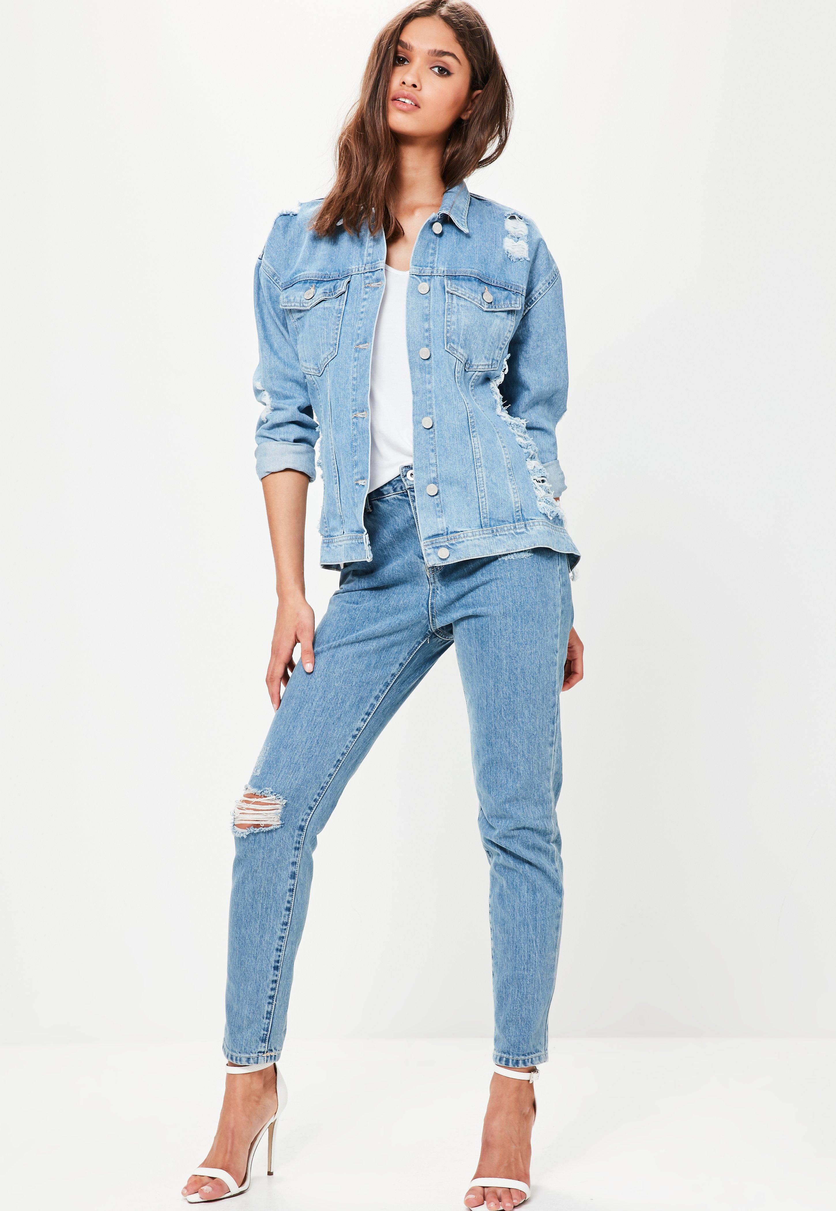 shredded back denim jacket