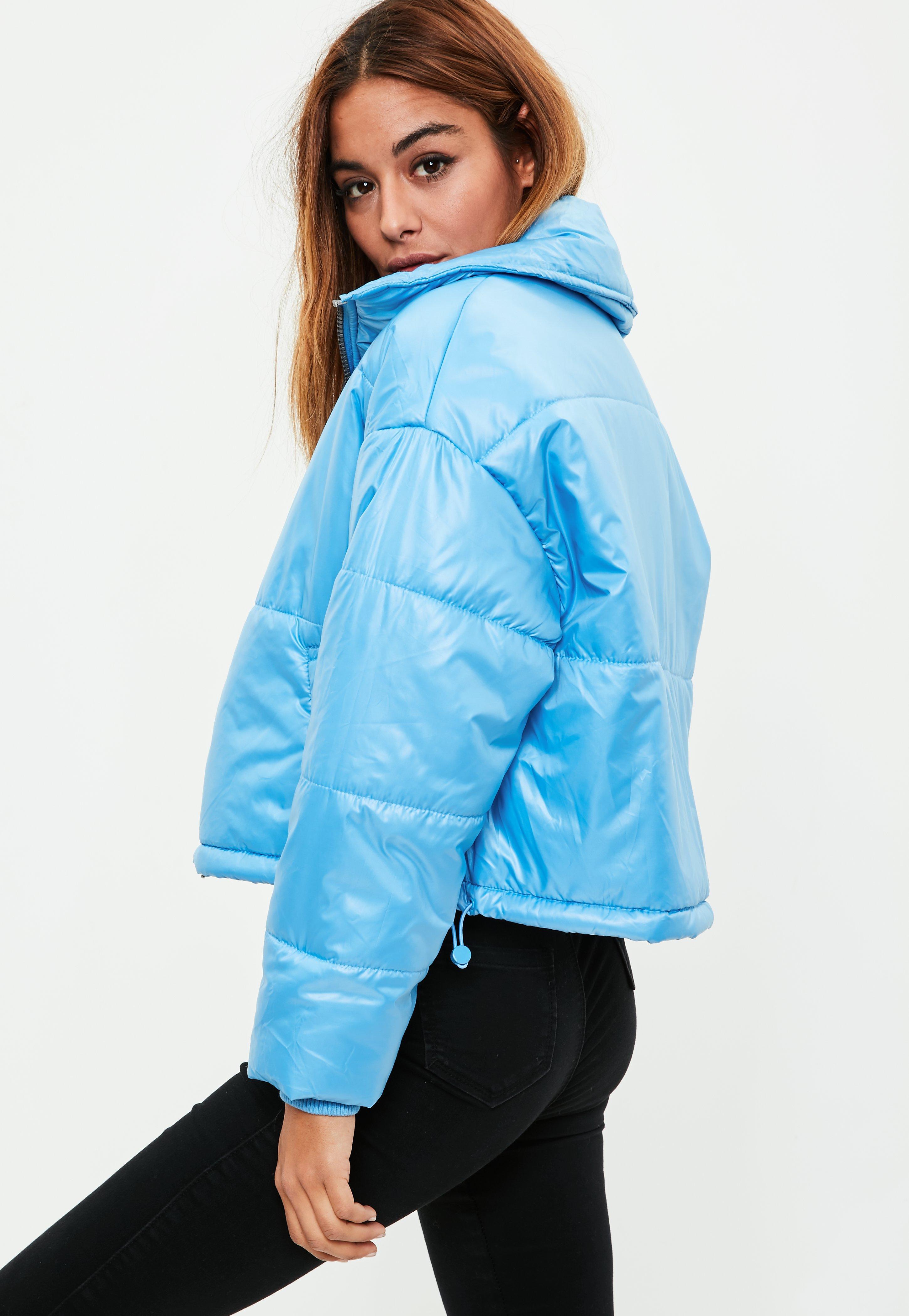 high shine cropped puffer jacket