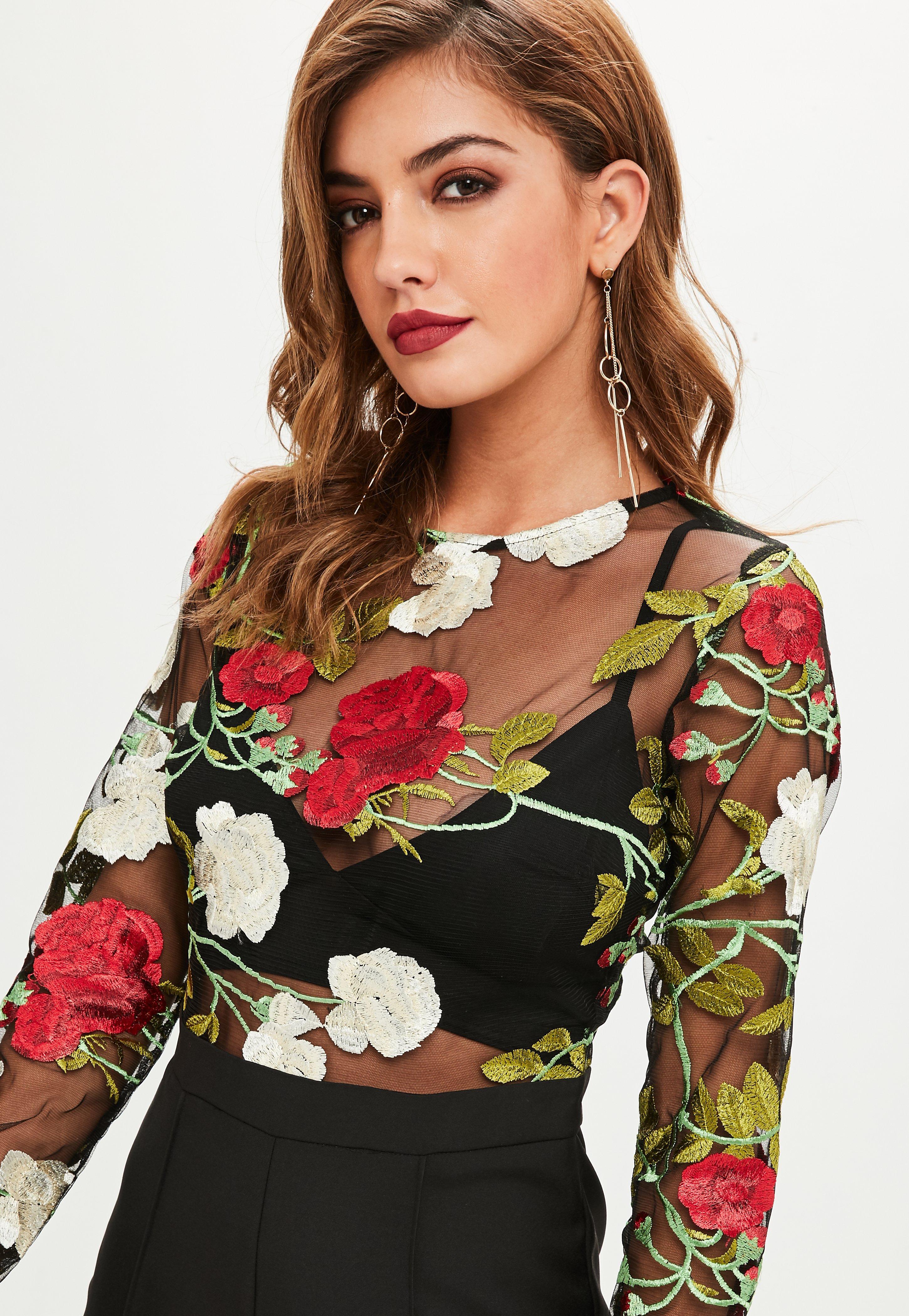 floral mesh jumpsuit