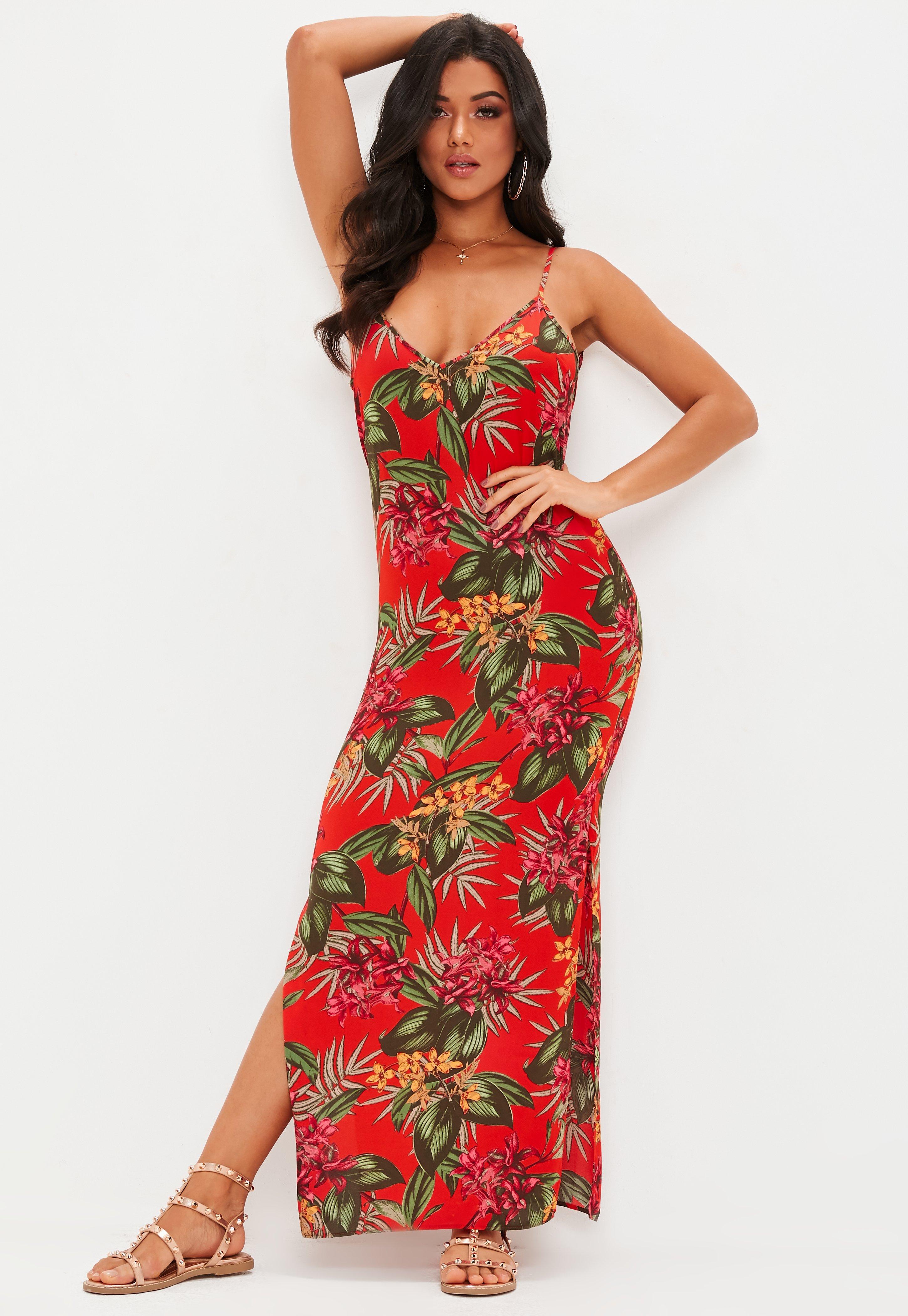 Tropical red dress Clearance