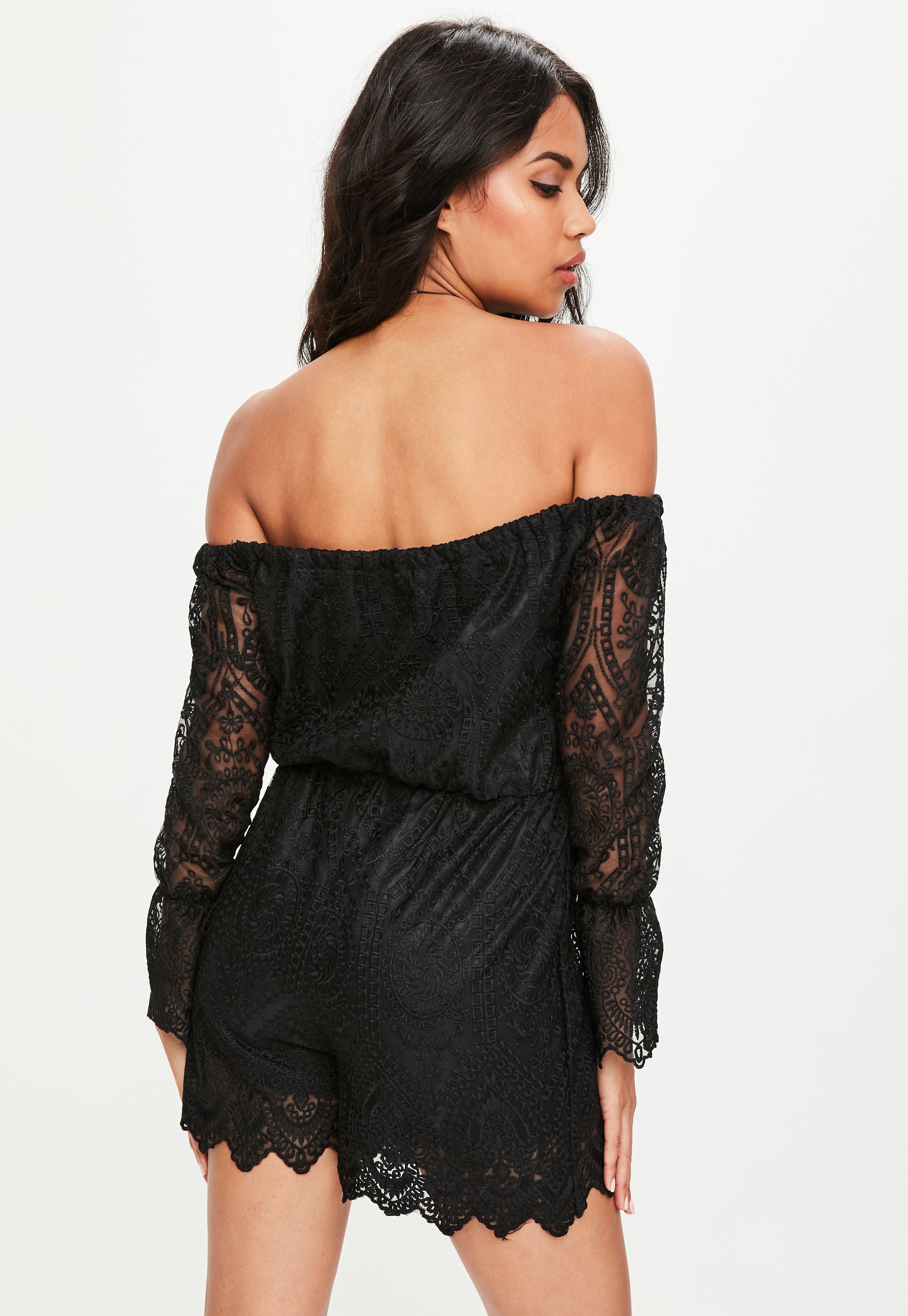 petite black lace jumpsuit