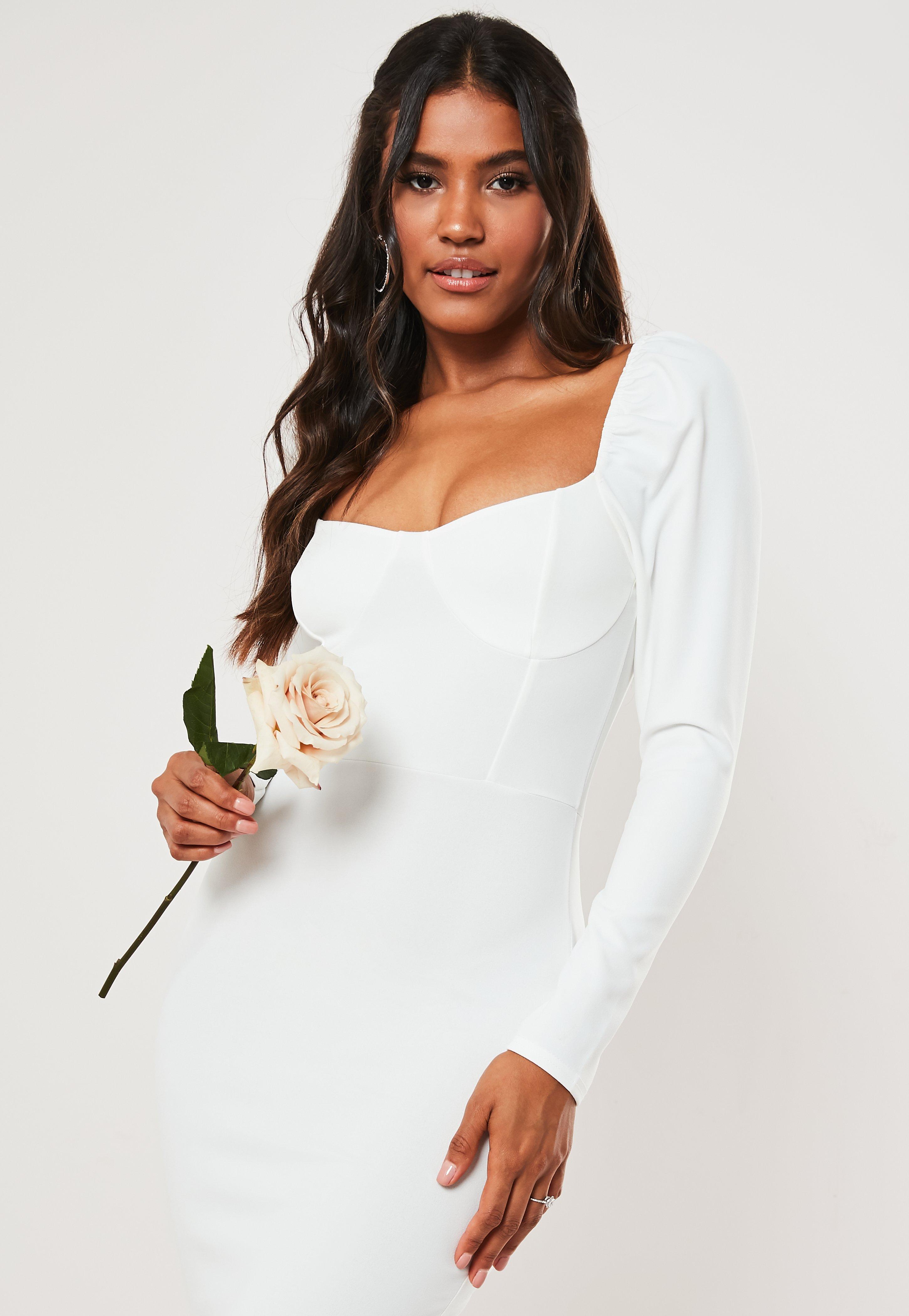white fishtail maxi dress