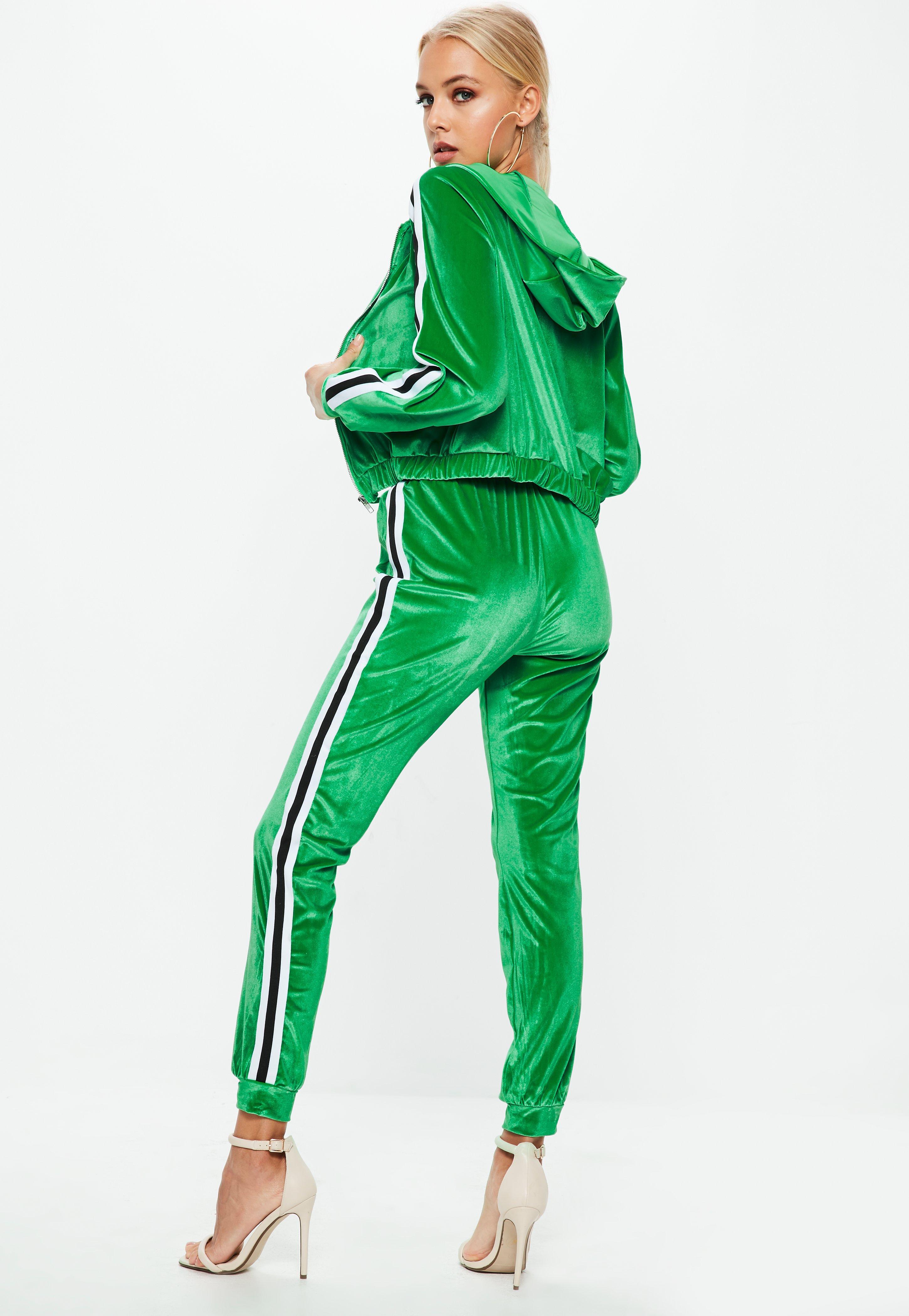 velvet green tracksuit