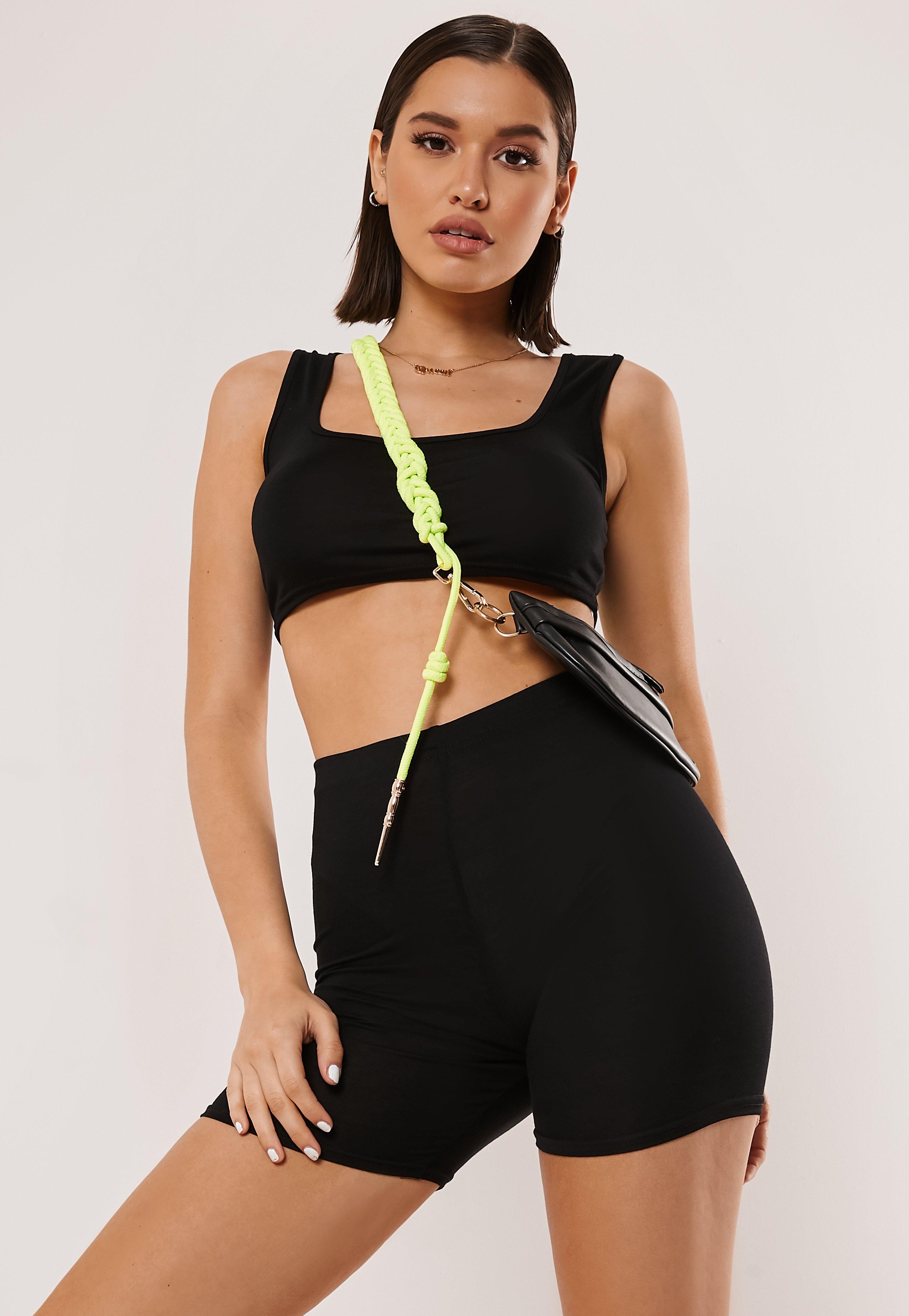crop top and cycling shorts