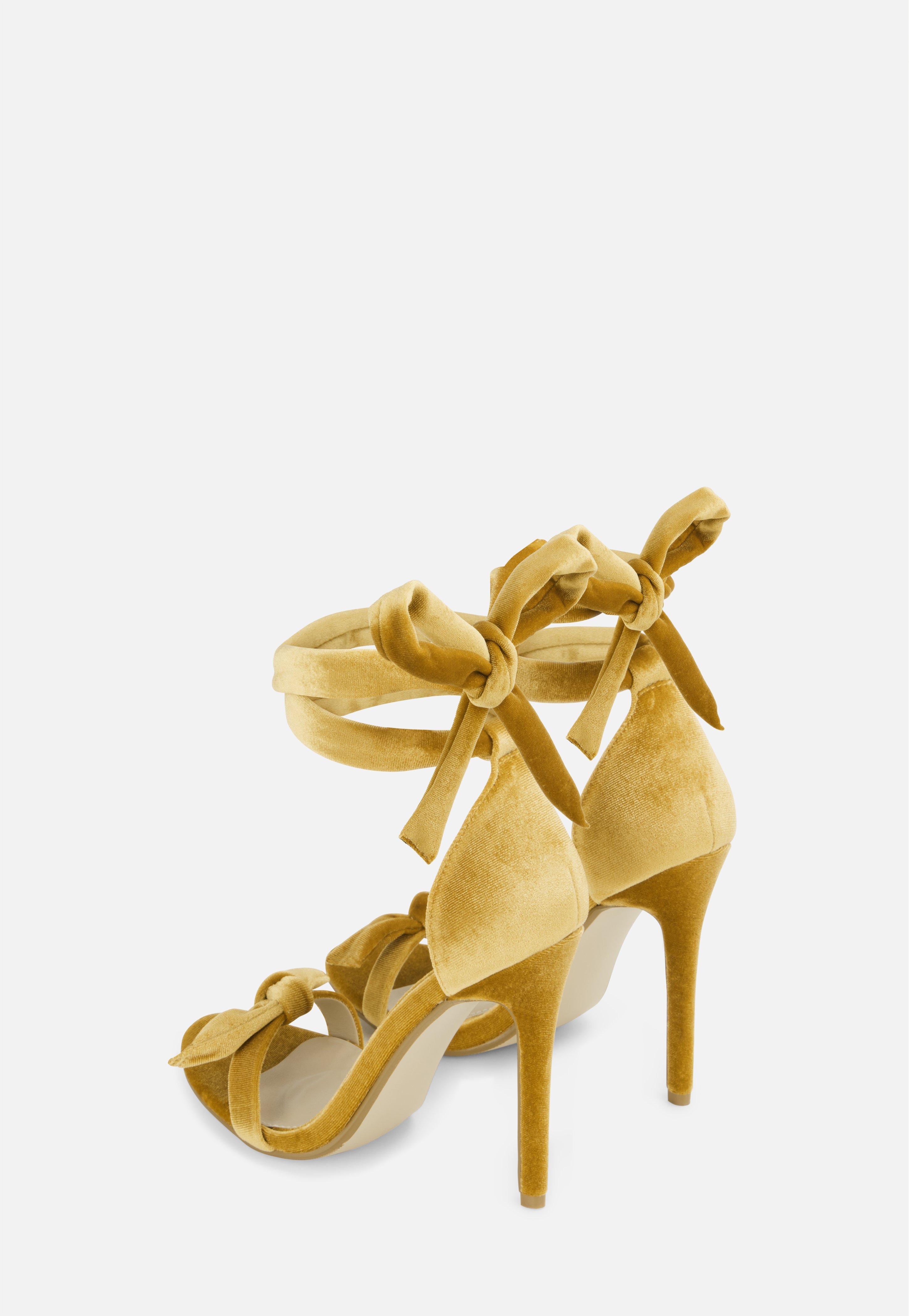 mustard barely there heels