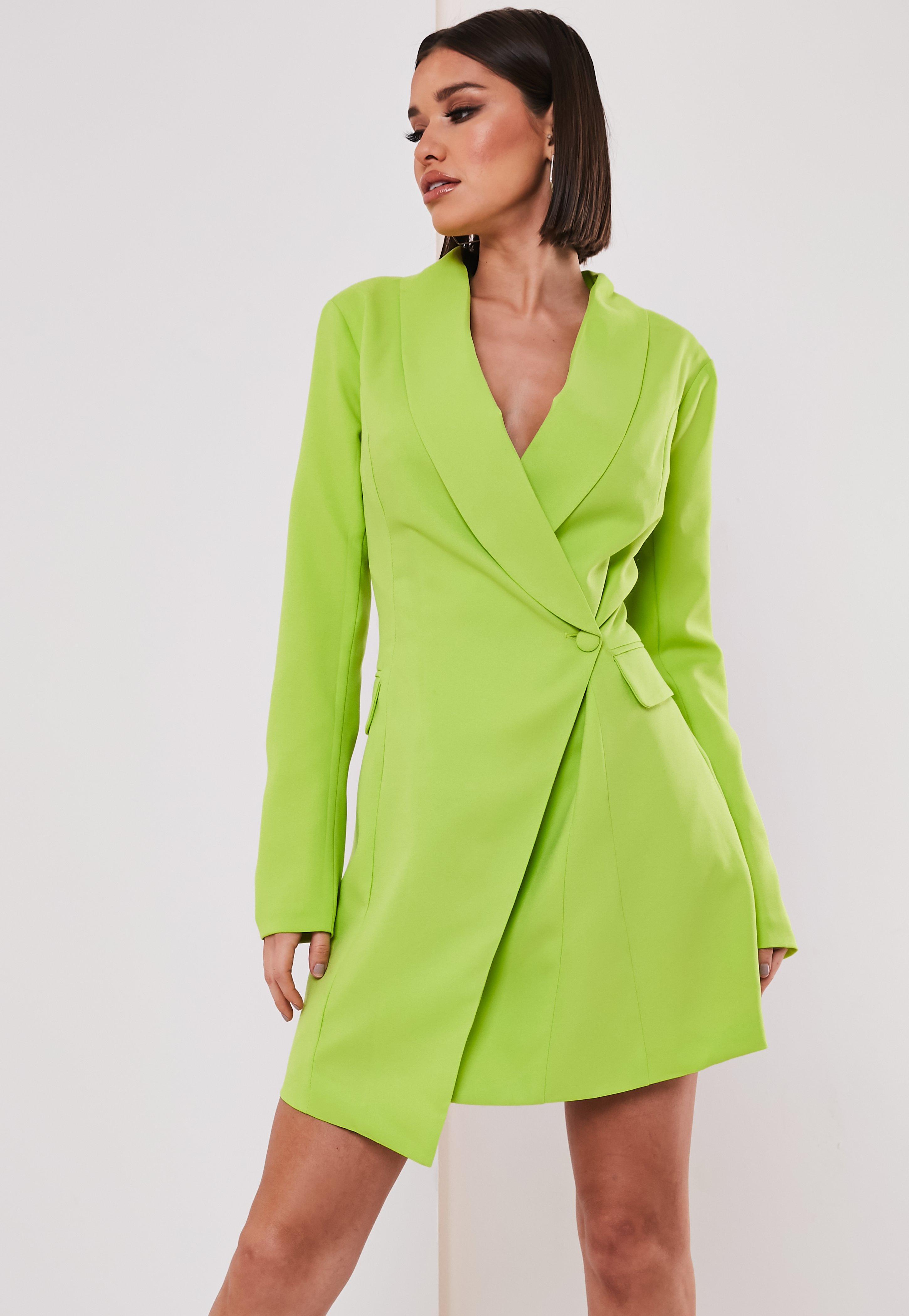 lime green blazer dress