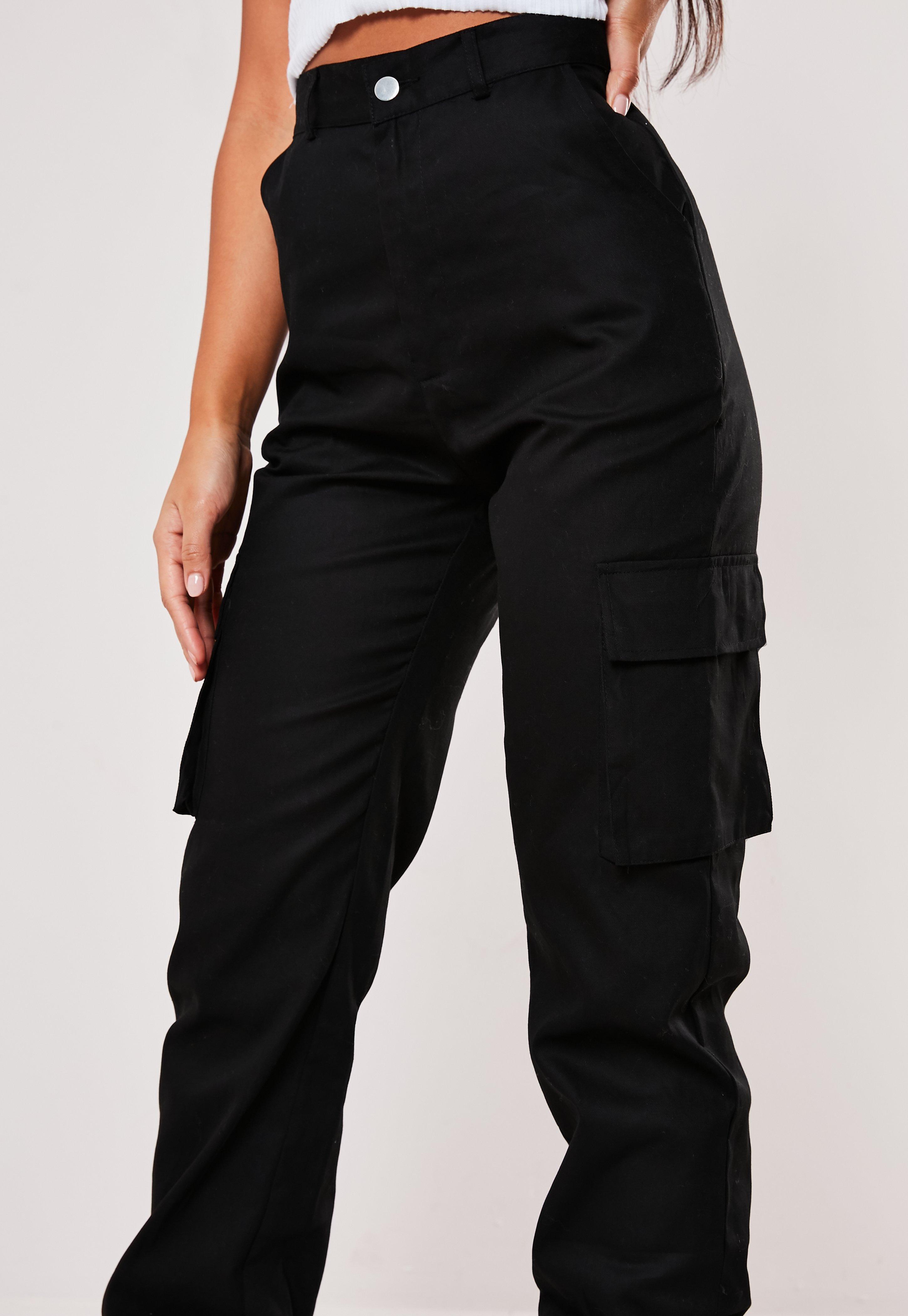 black designer cargo pants