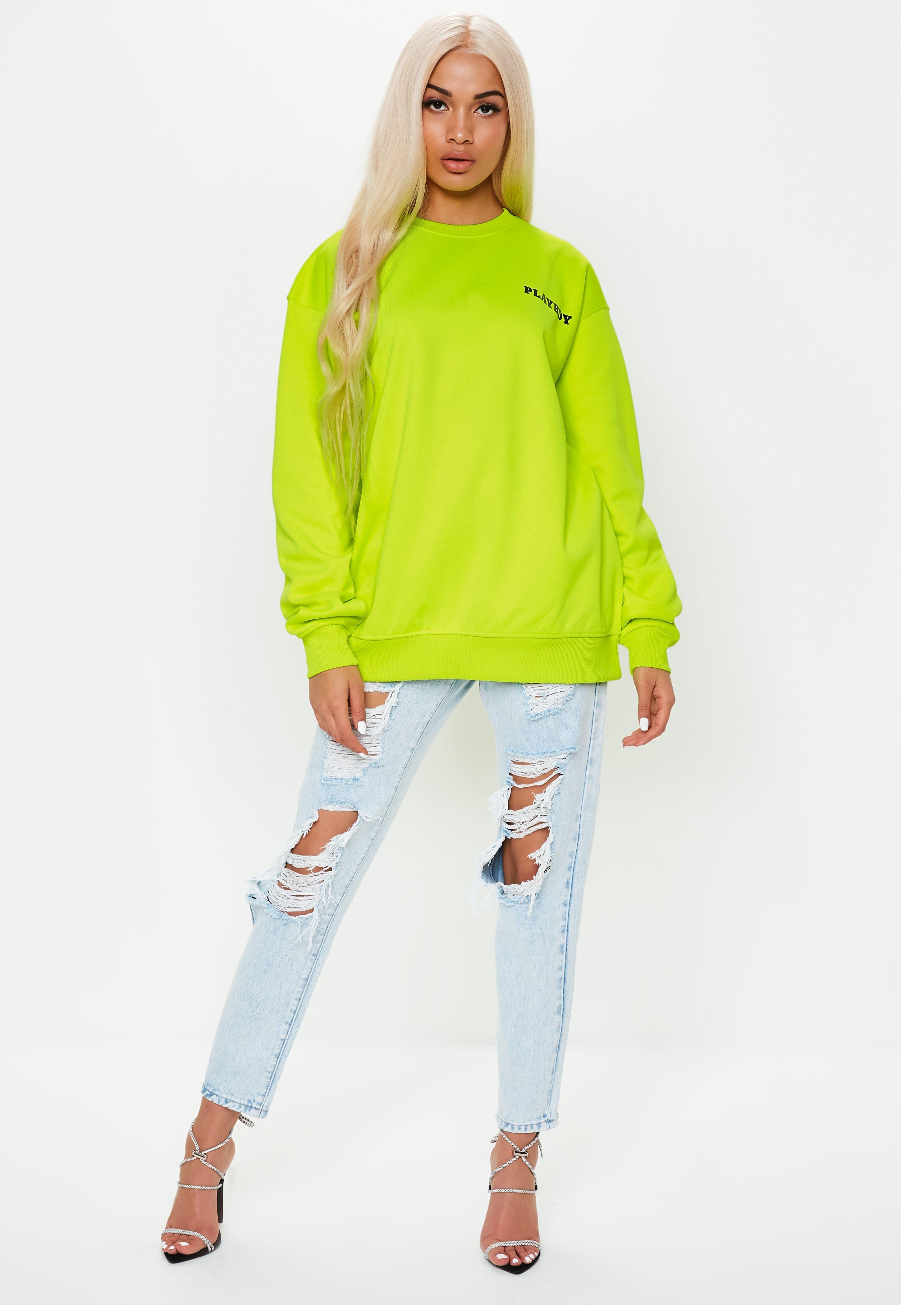 Neon Green Playboy Hoodie Discount Sale 