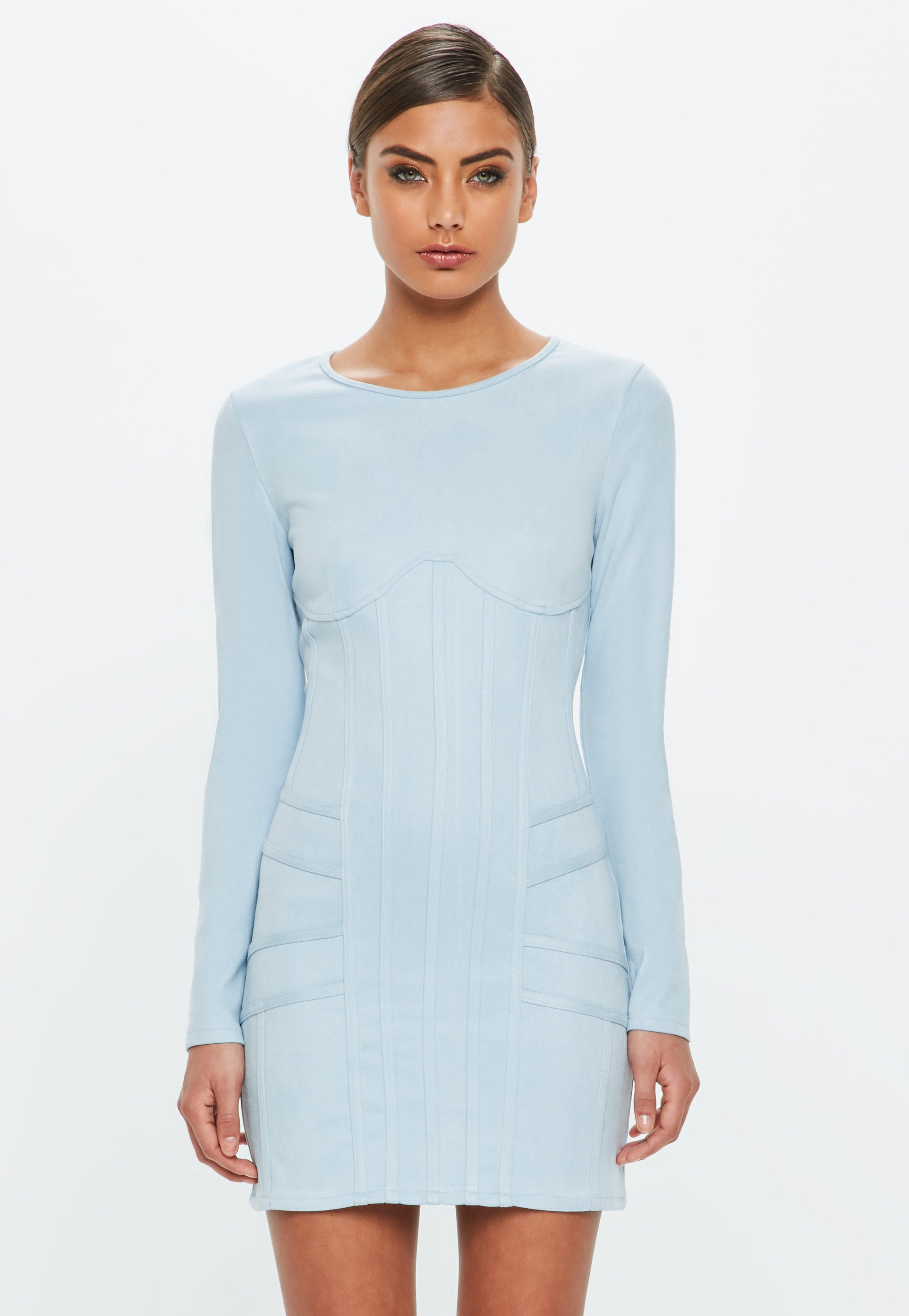 powder blue mini dress