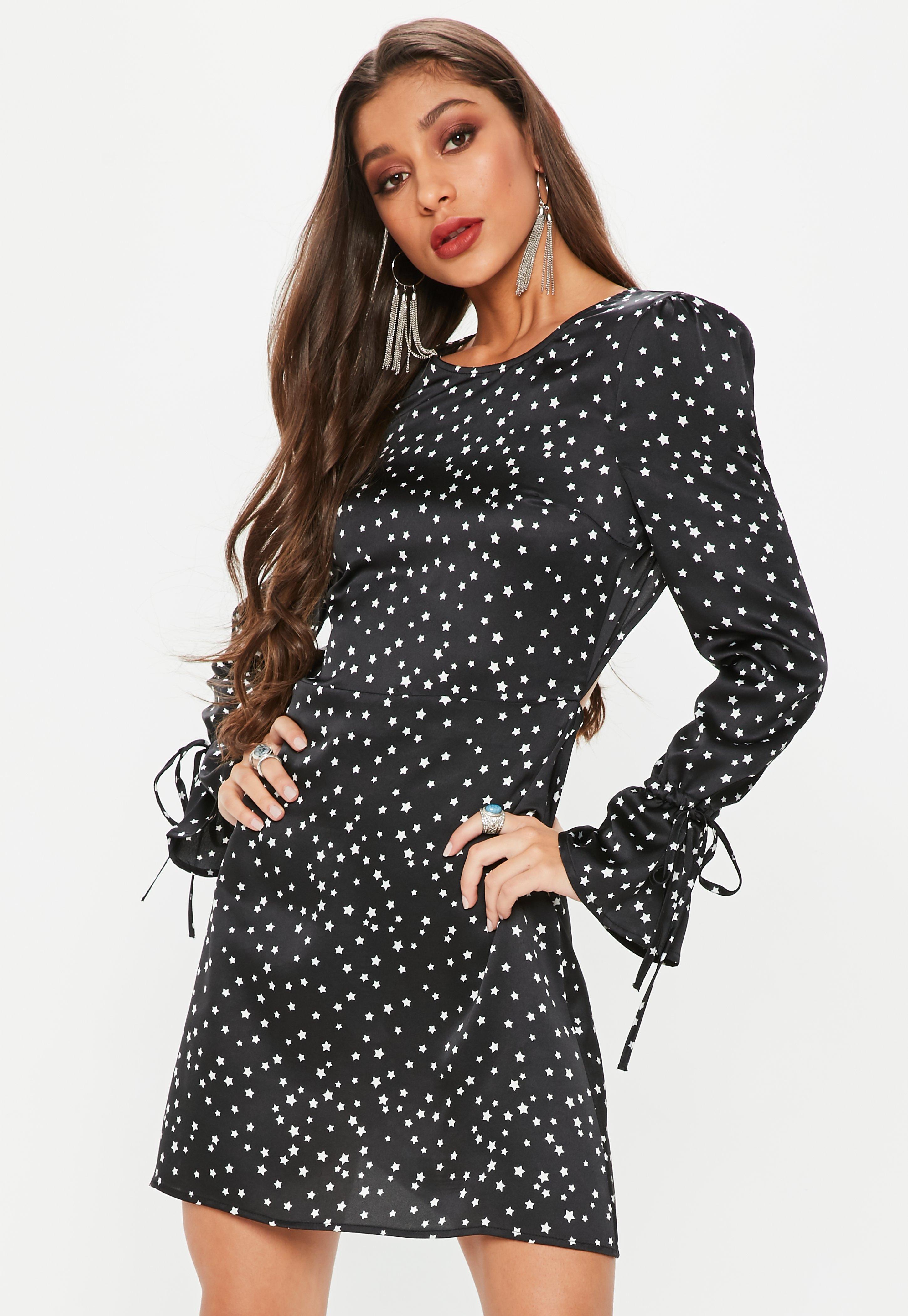 black dress with white stars