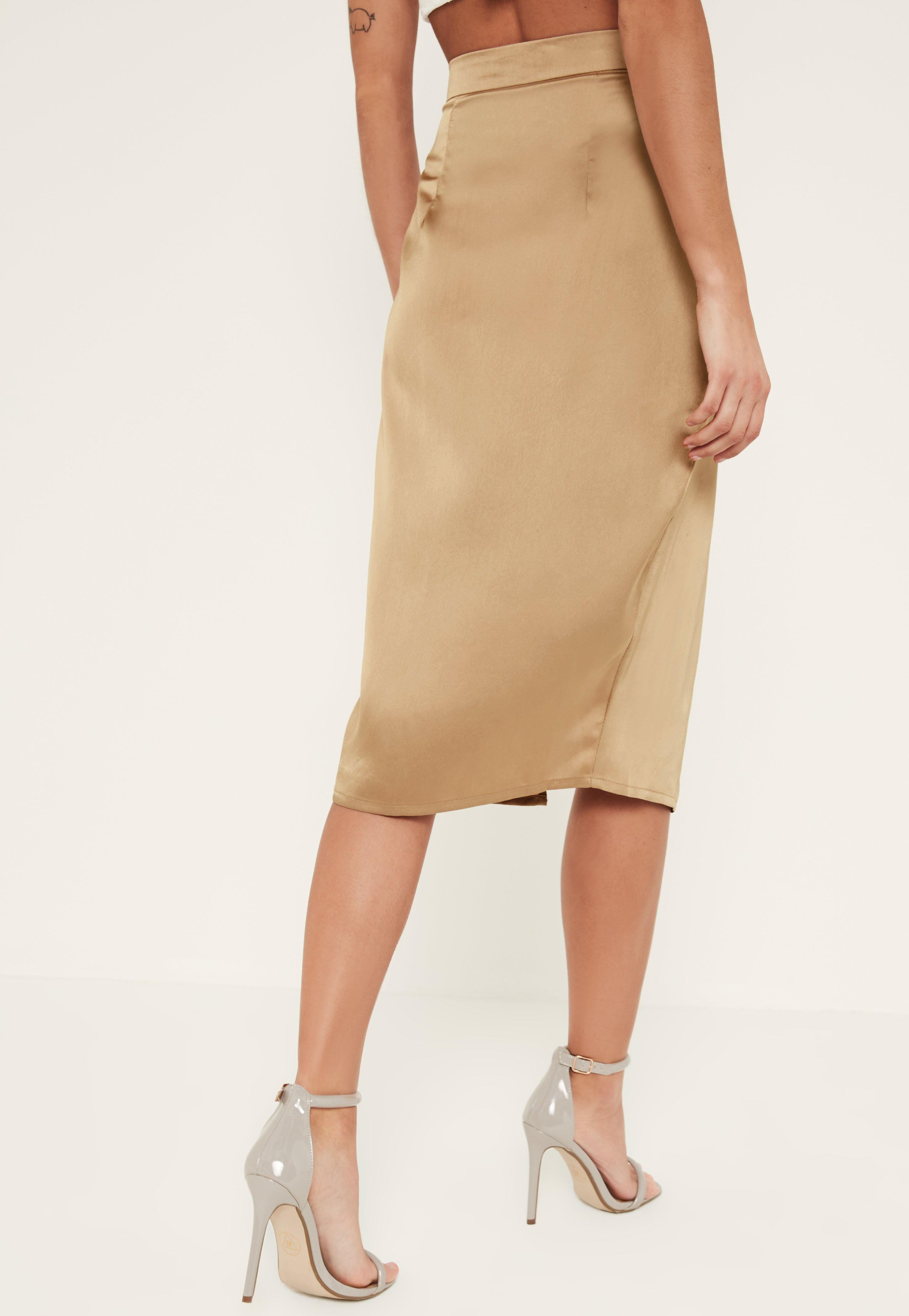 Satin skirt nude Clearance