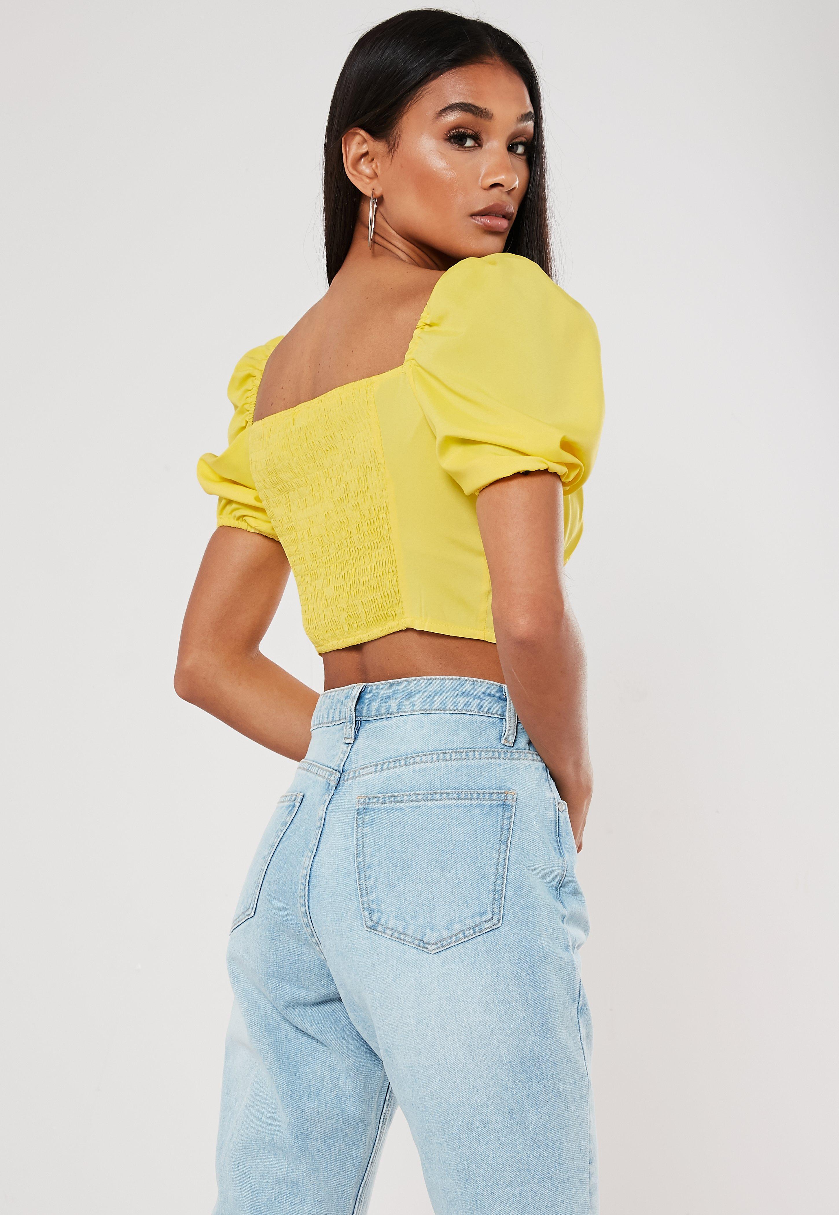 yellow milkmaid top