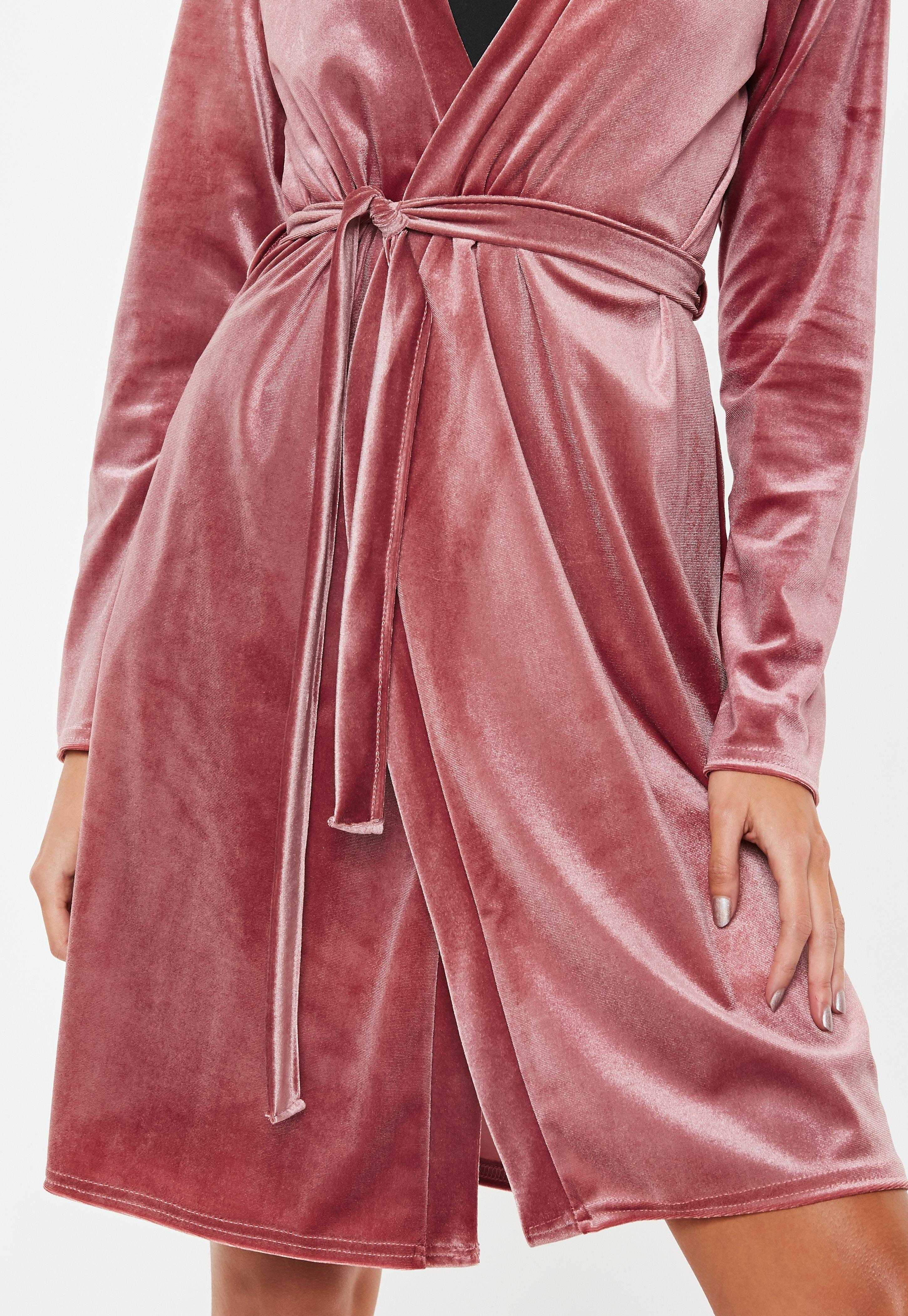 Missguided Rose Pink Velvet Dressing 